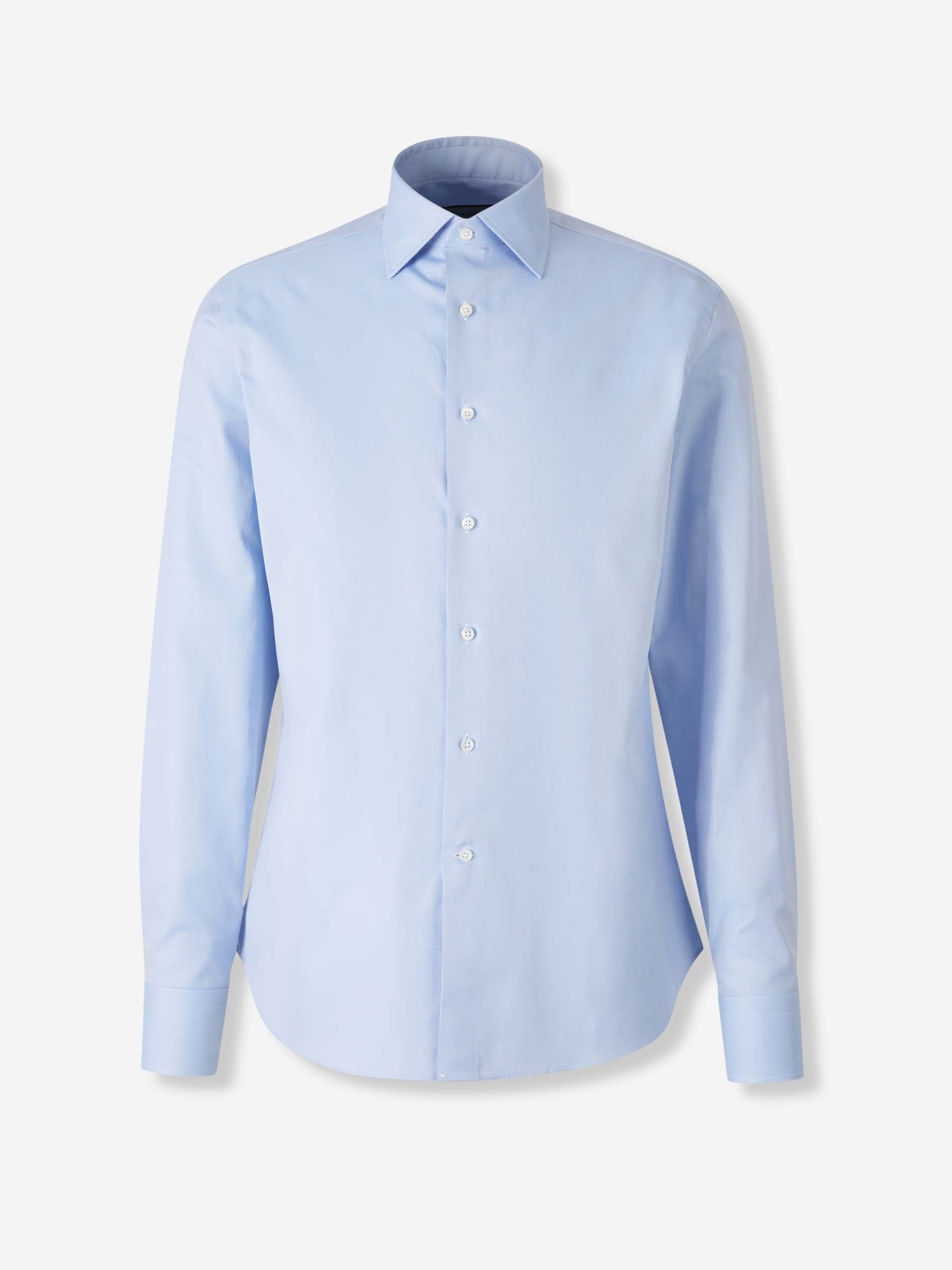 Outlet online Canali Hombre Camisa Lisa Algodón color Azul Celeste sku 402-000027 01 - Foto 1