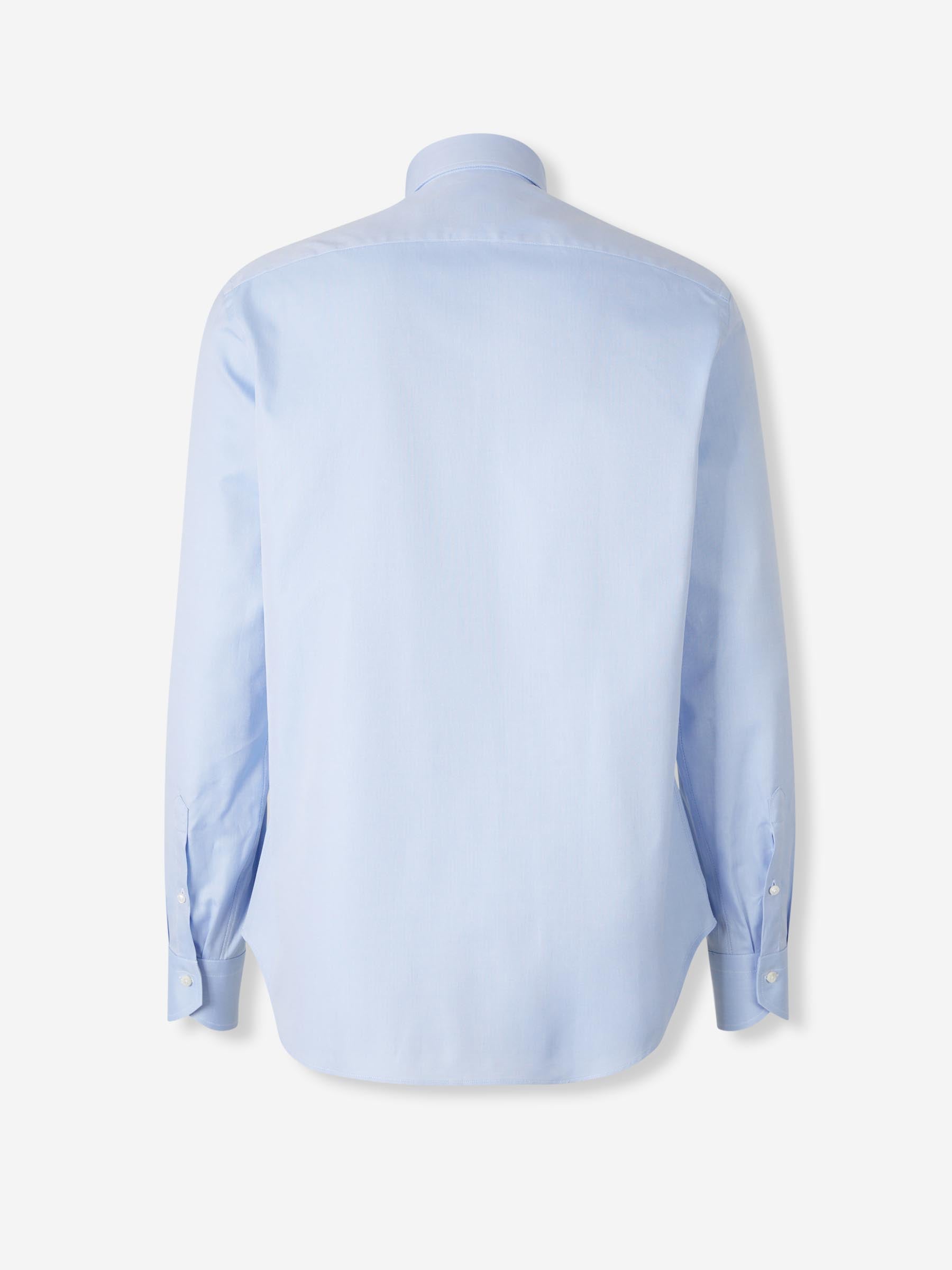 Outlet online Canali Hombre Camisa Lisa Algodón color Azul Celeste sku 402-000027 01 - Foto 2