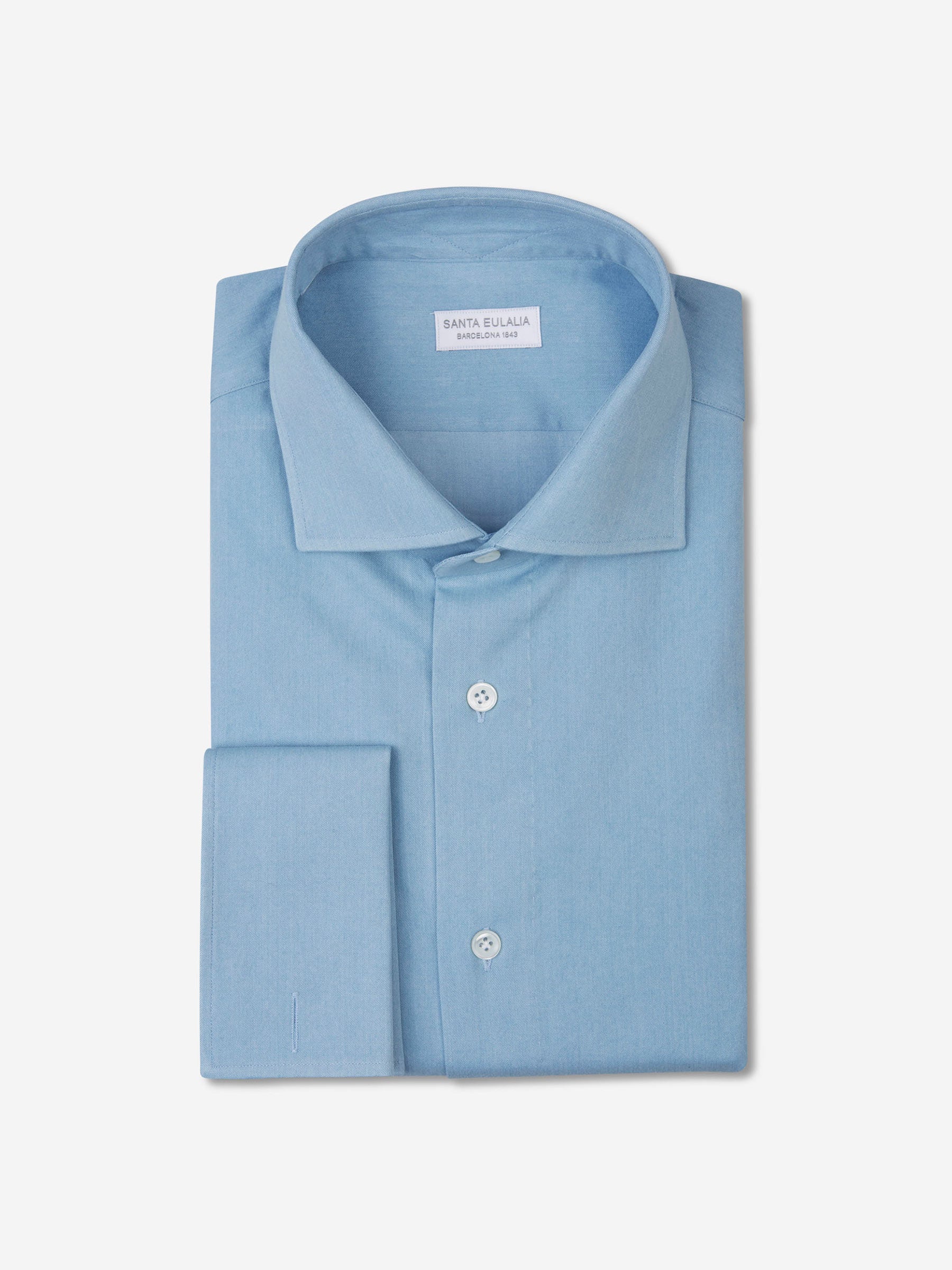 Outlet online Santa Eulalia Hombre Camisa Formal Puño Doble color Azul Celeste sku 403-000441 01 - Foto 1