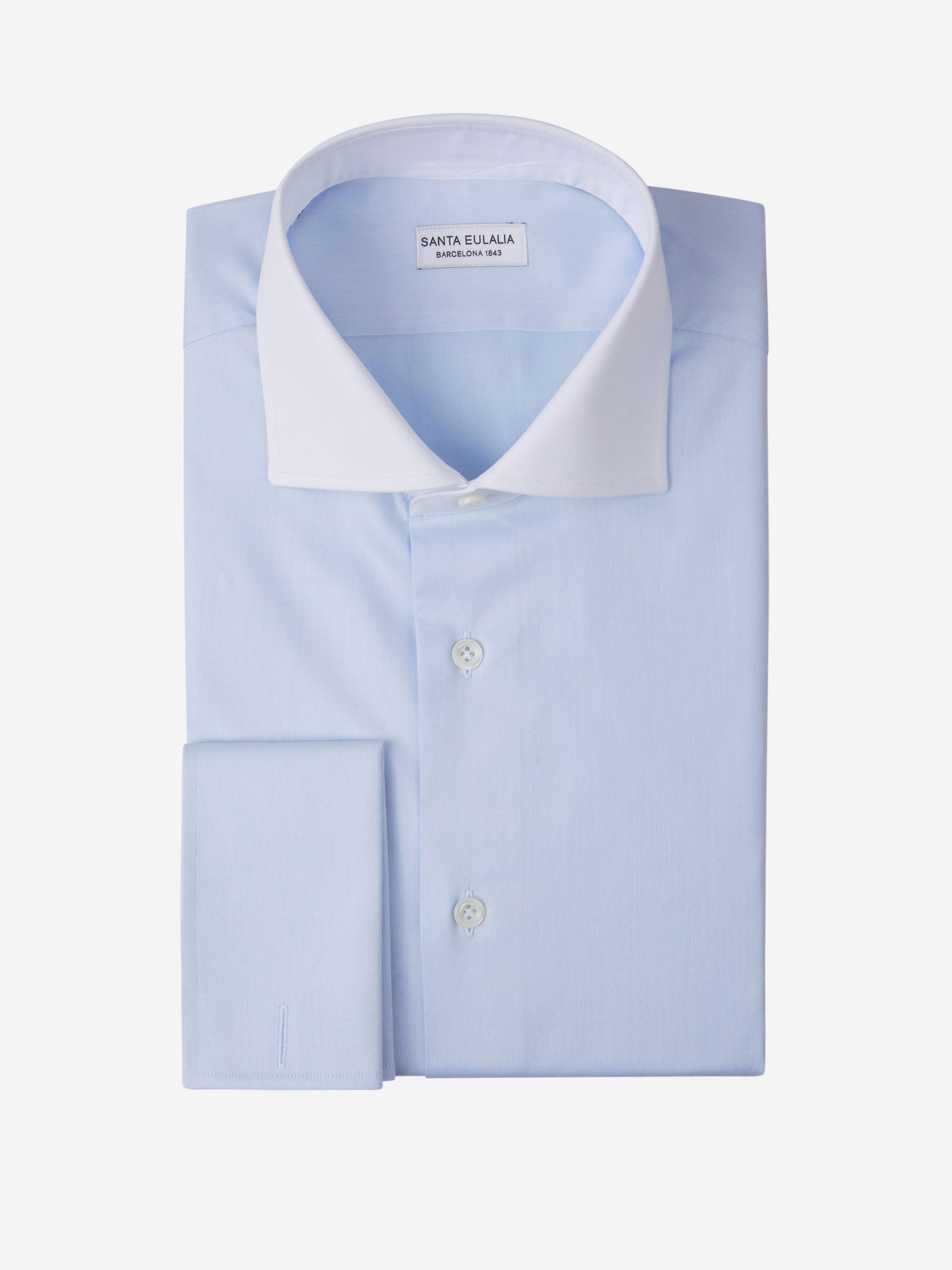 Outlet online Santa Eulalia Hombre Camisa Vestir Bicolor Lisa color Azul Celeste sku 403-000458 01 - Foto 1