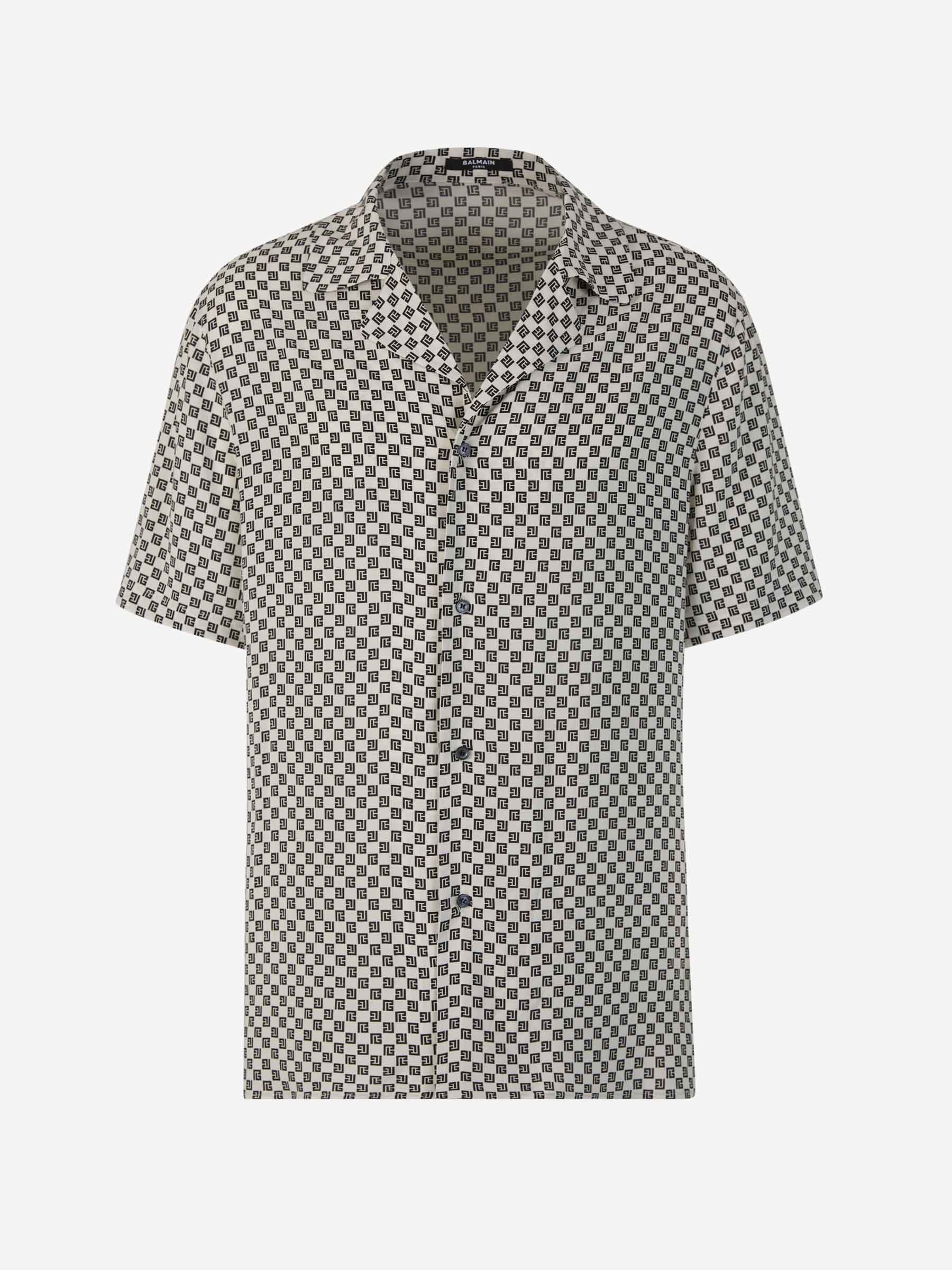 Outlet online Balmain Hombre Camisa Viscosa Logo color Blanco y Negro sku 532-000511 01 - Foto 1