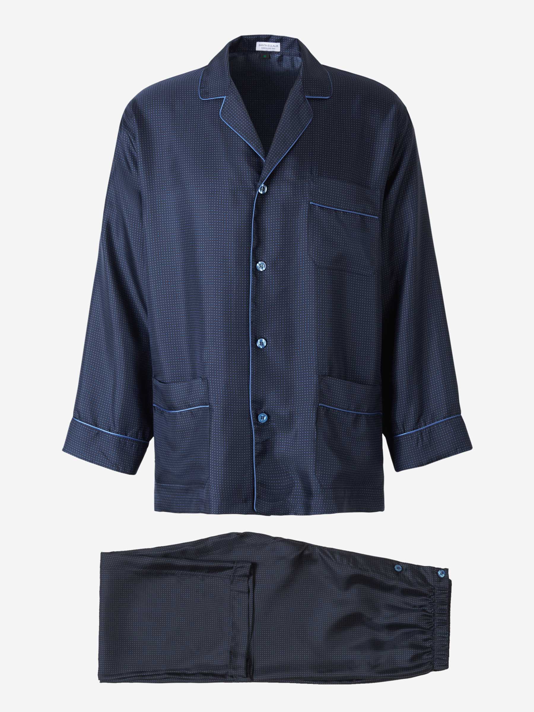 Outlet online Santa Eulalia Hombre Pijama Estamapado Seda color Azul Noche sku 411-000190 01 - Foto 1