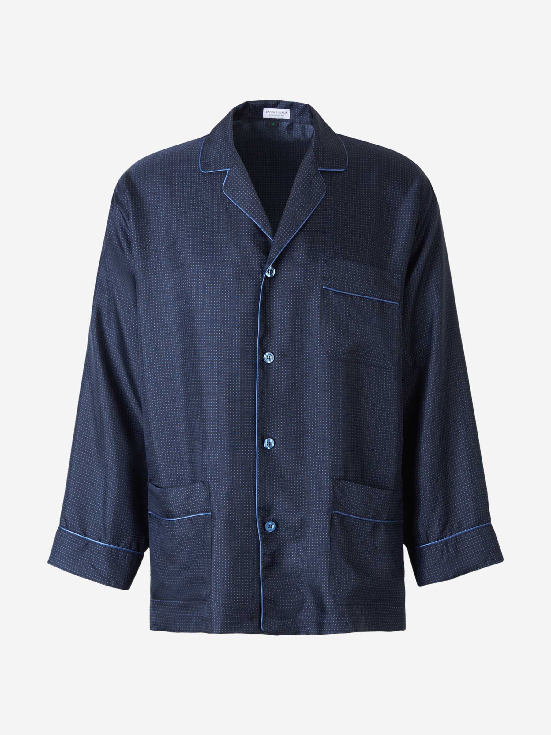 Outlet online Santa Eulalia Hombre Pijama Estamapado Seda color Azul Noche sku 411-000190 01 - Foto 2