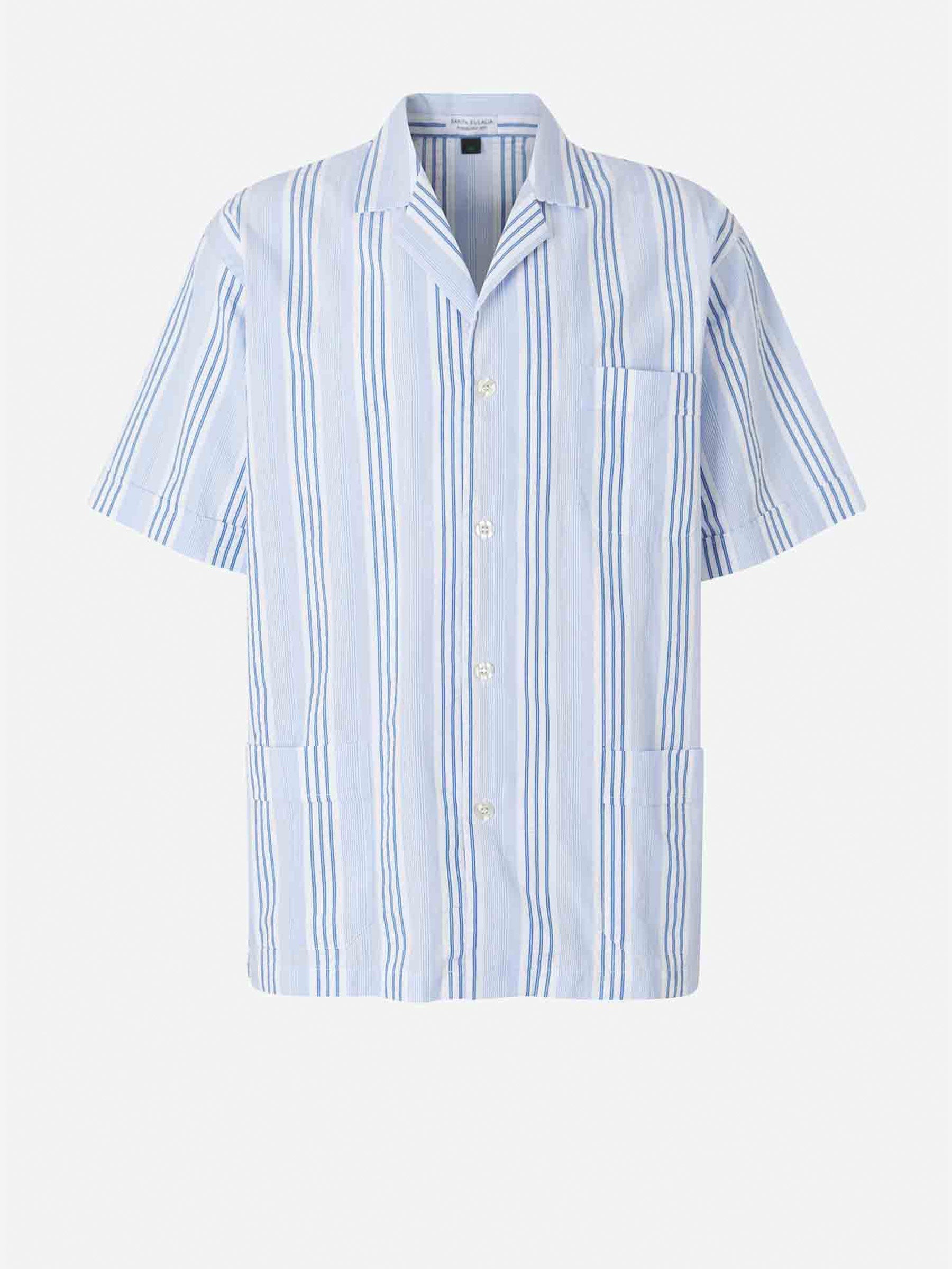 Outlet online Santa Eulalia Hombre Short Striped Cotton Pyjamas color Azul sku 412-000053 01 - Foto 1