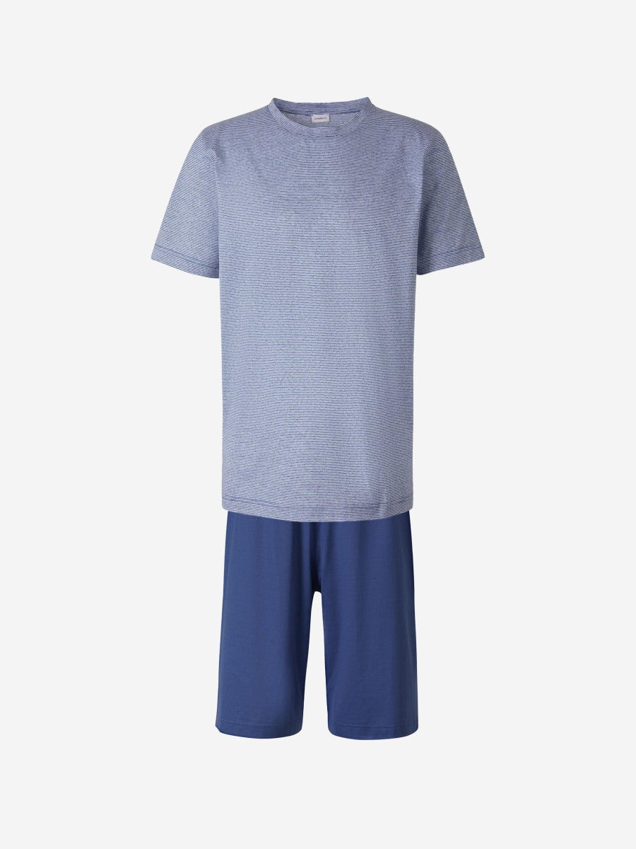Outlet online Zimmerli Hombre Pijama Rayas Algodón color Azul Marino sku 412-000063 01 - Foto 7