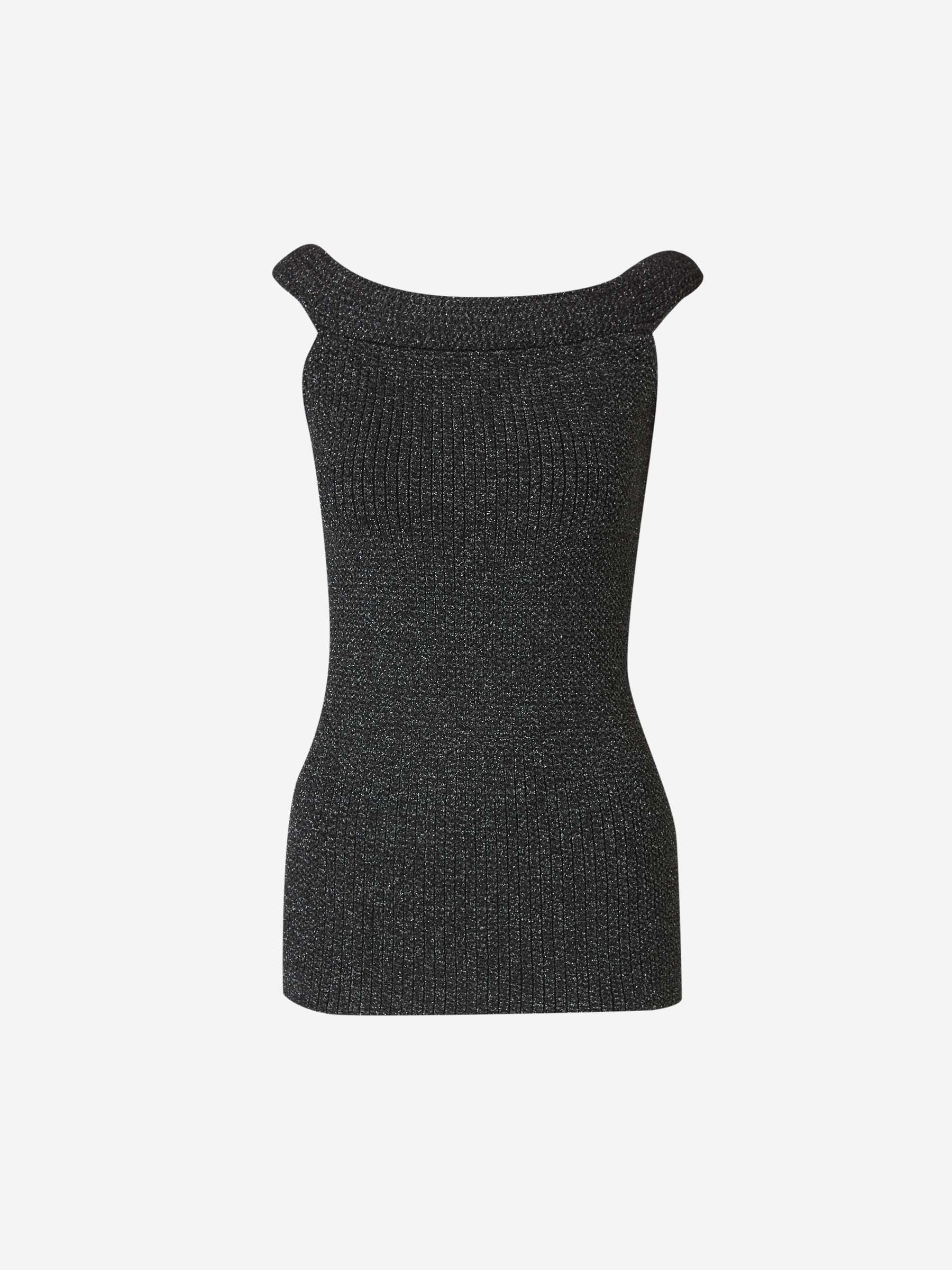 Outlet online TOTEME Mujer Top Punto Lurex color Negro sku 703-002120 01 - Foto 2