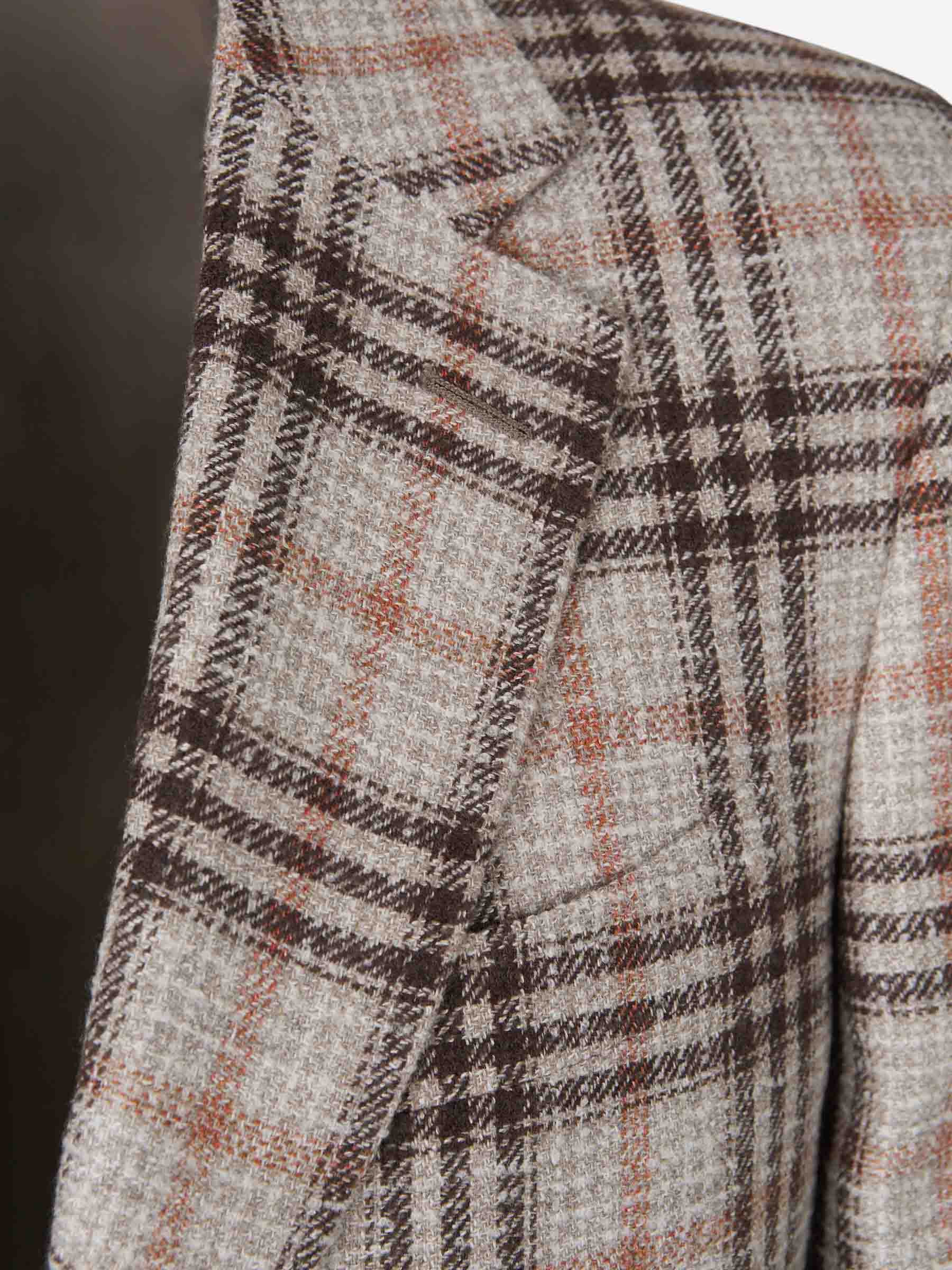 Outlet online Canali Hombre Americana Motivo Cuadros color Beige sku 302-003524 01 - Foto 4
