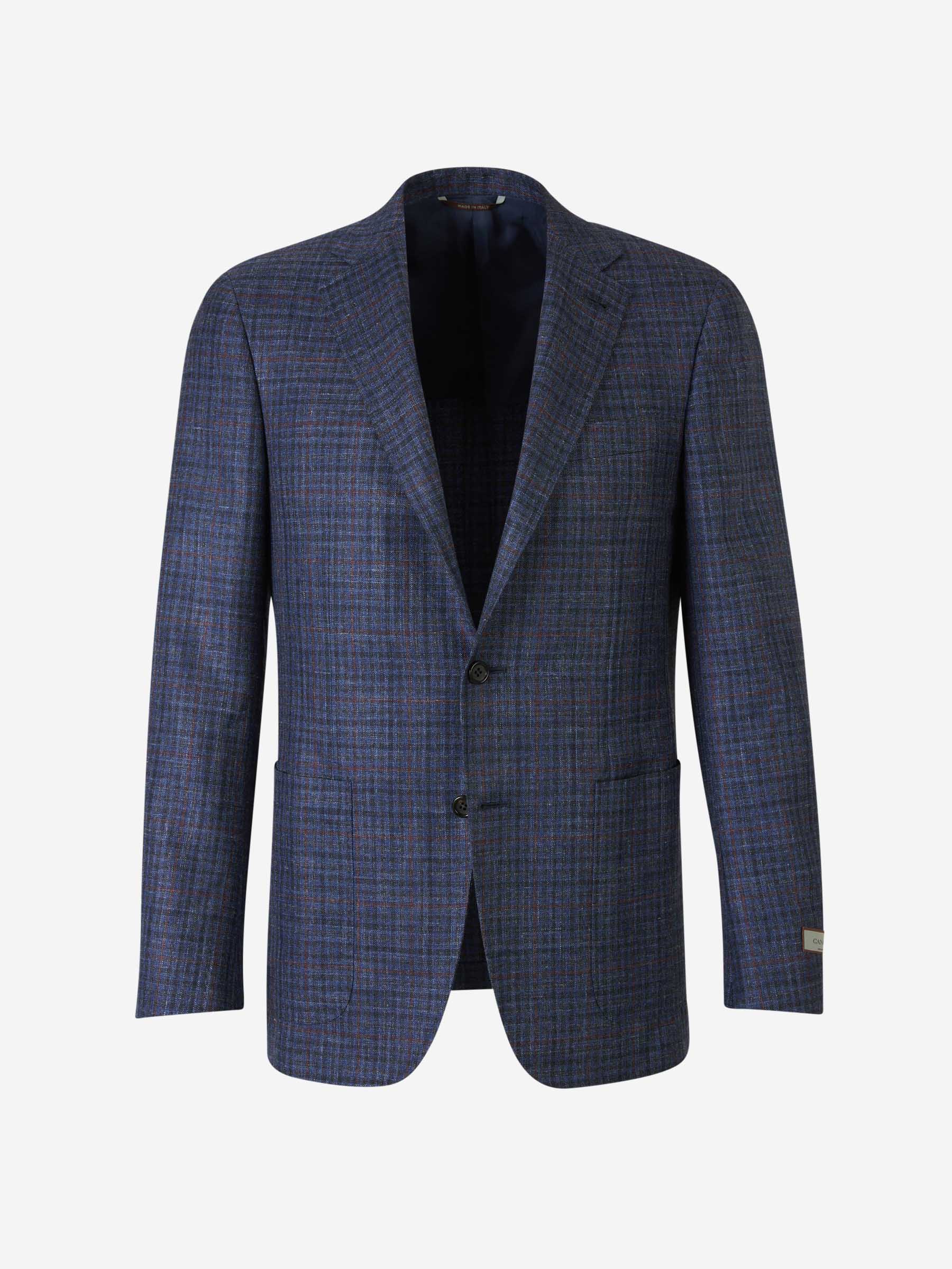 Outlet online Canali Hombre Americana Motivo Cuadros color Azul Noche sku 302-003464 01 - Foto 1