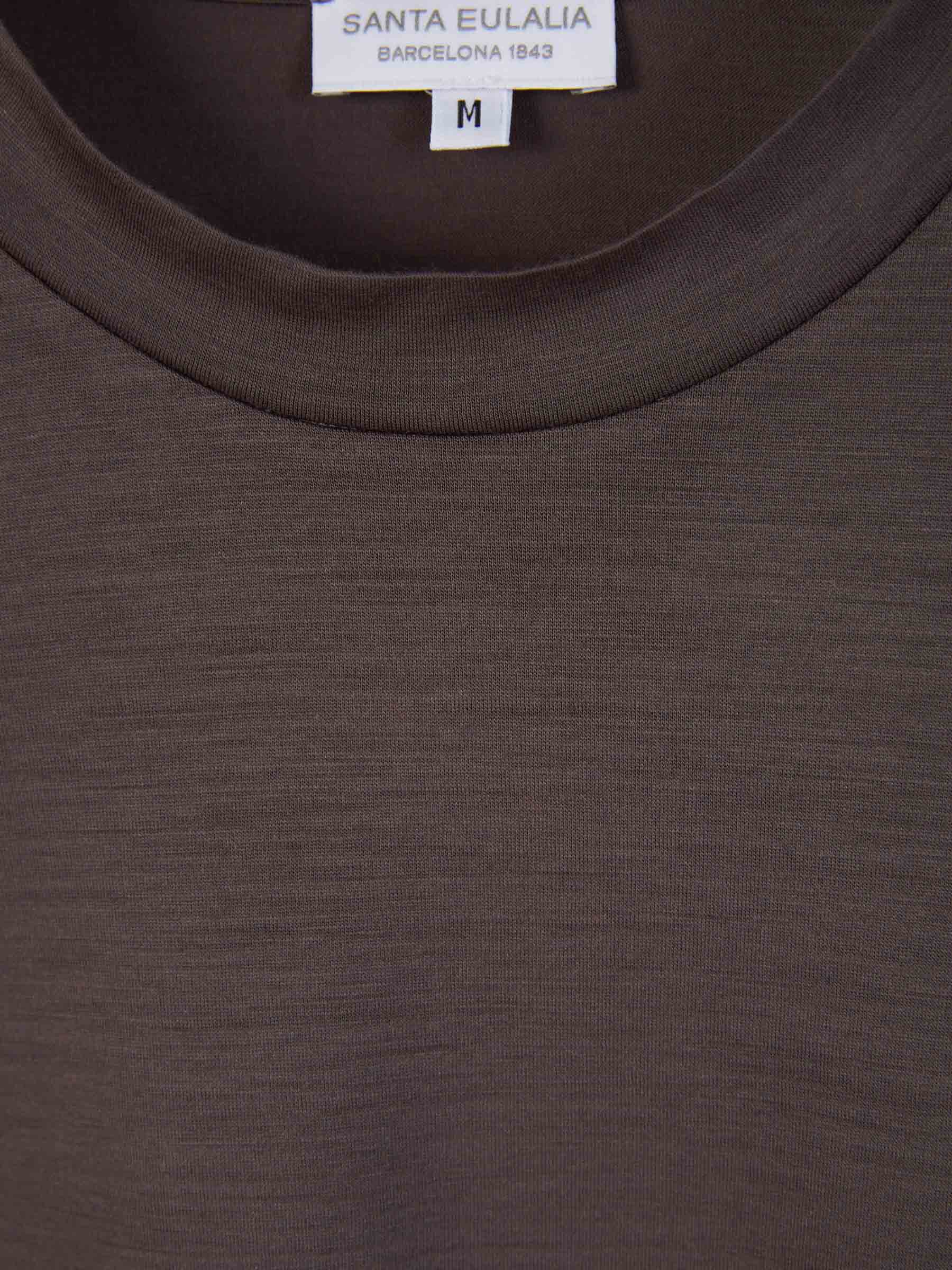 Outlet online Santa Eulalia Hombre Camiseta Lisa Lana color Marron Oscuro sku 553-003413 01 - Foto 3