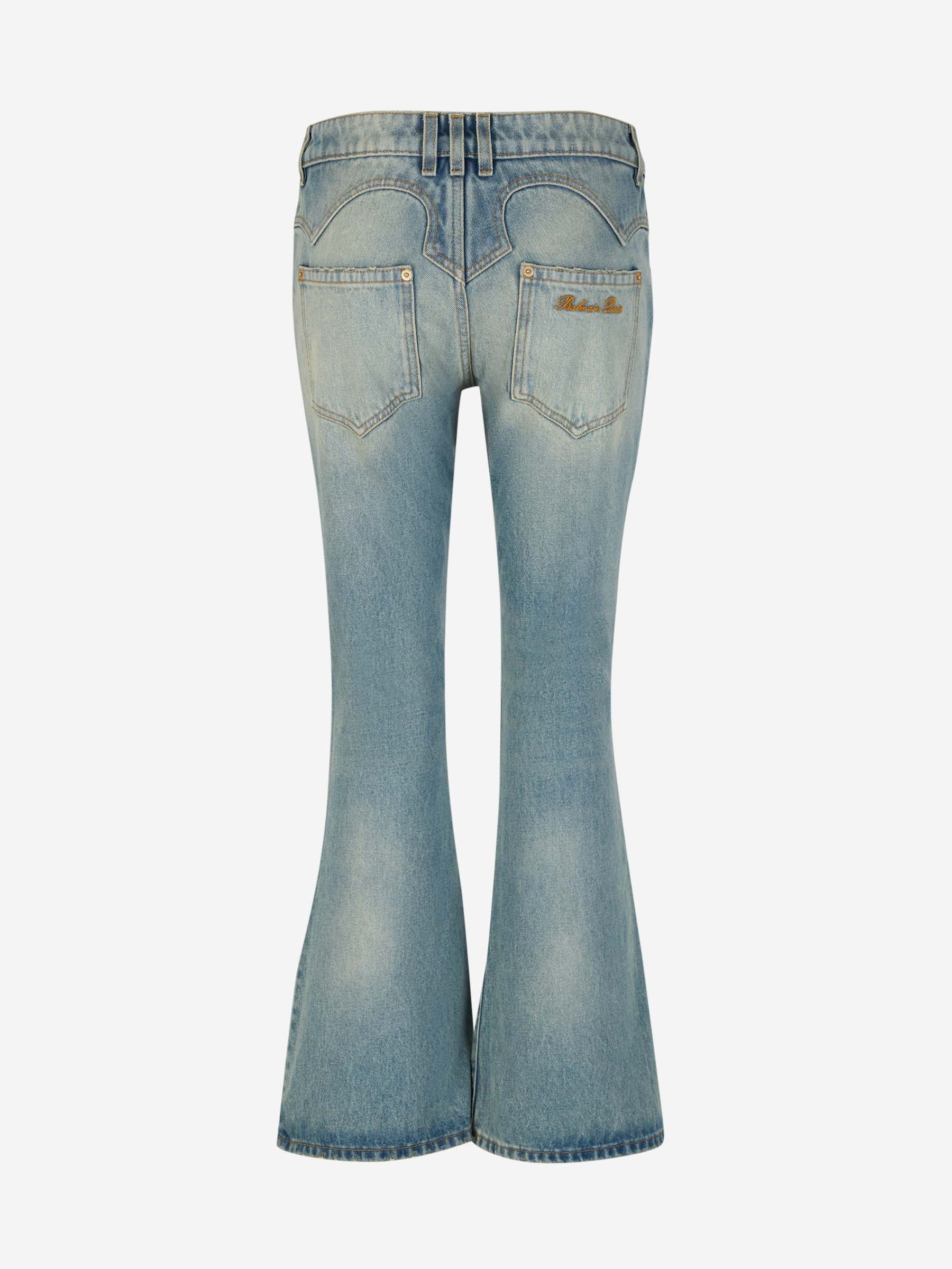 Outlet online Balmain Mujer Jeans Flare Algodón color Azul Denim sku 763-001489 00 - Foto 3