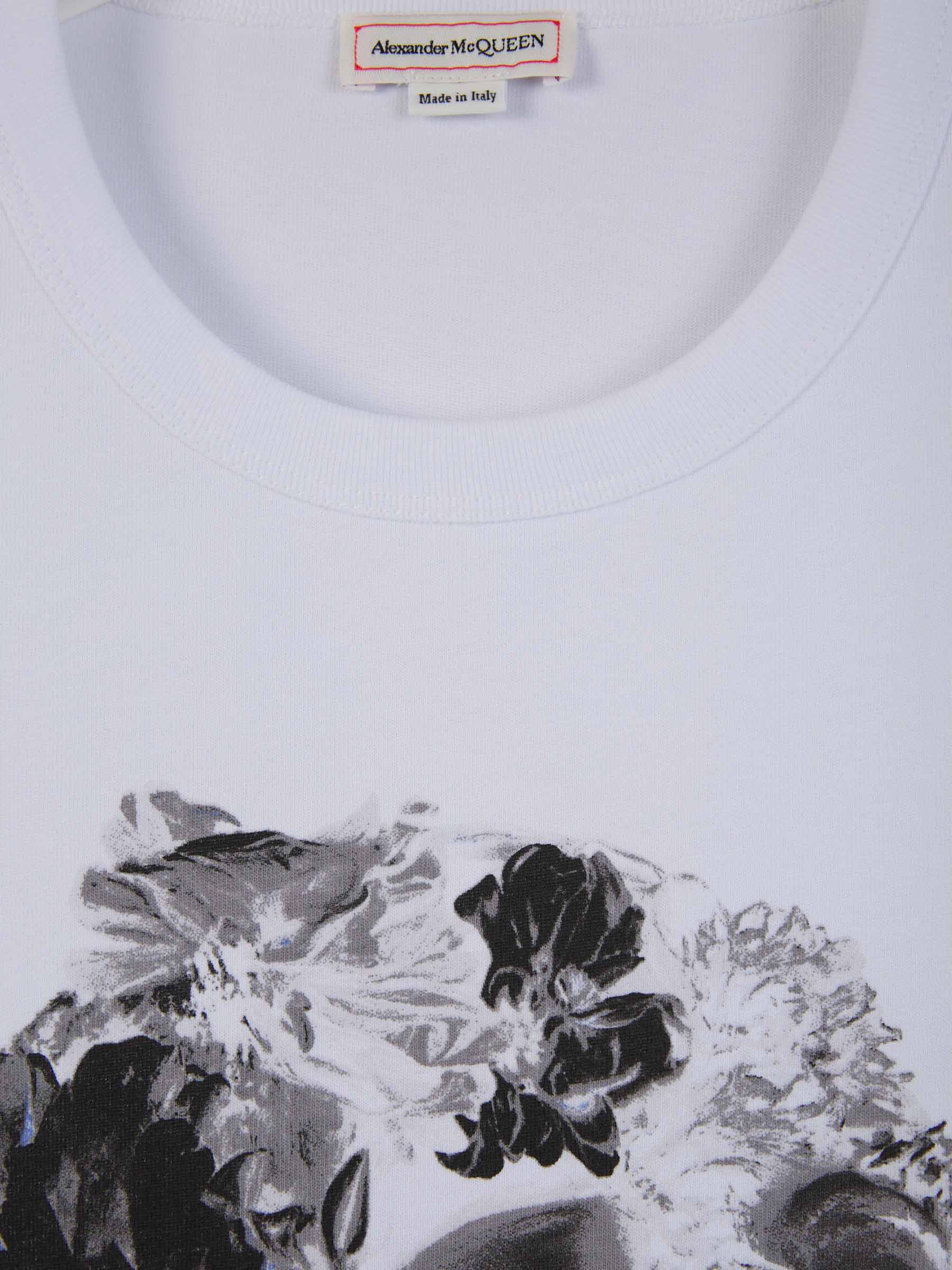 Outlet online McQueen Hombre Camiseta Skull Algodón color Blanco sku 553-003580 01 - Foto 3
