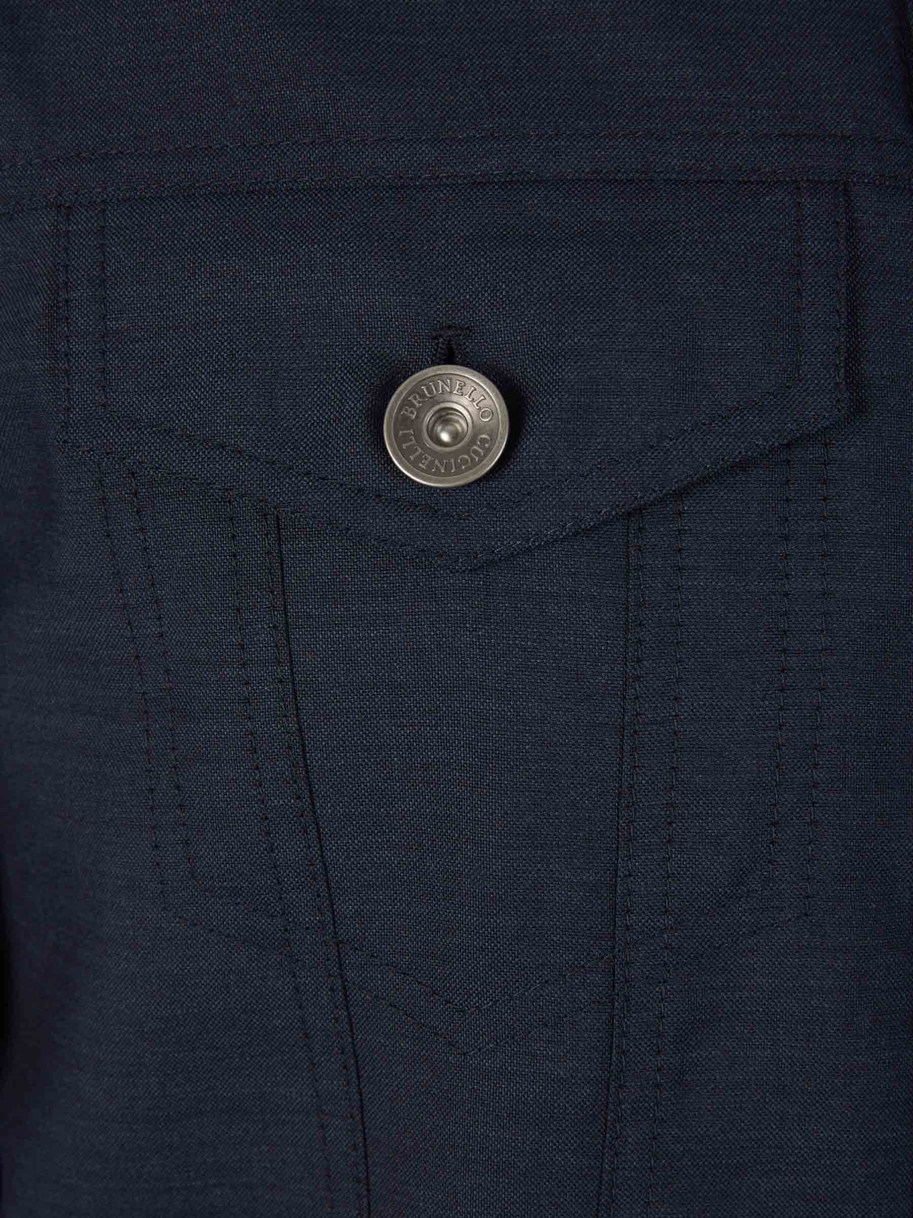 Outlet online Brunello Cucinelli Hombre Chaqueta Lana Bolsillos color Azul Noche sku 512-002177 01 - Foto 4