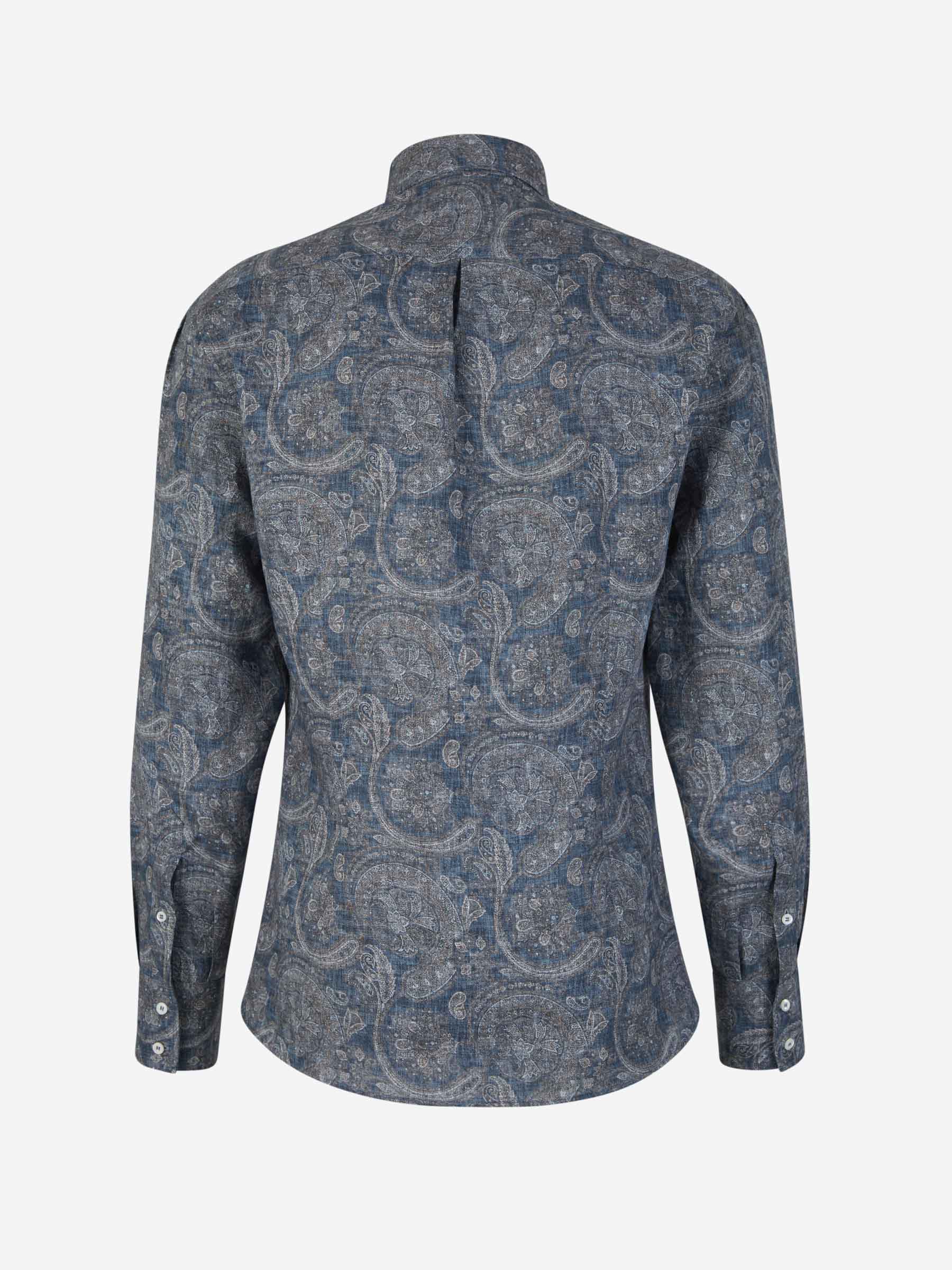 Outlet online Brunello Cucinelli Hombre Camisa Motivo Paisley color Azul Marino sku 531-006180 01 - Foto 2