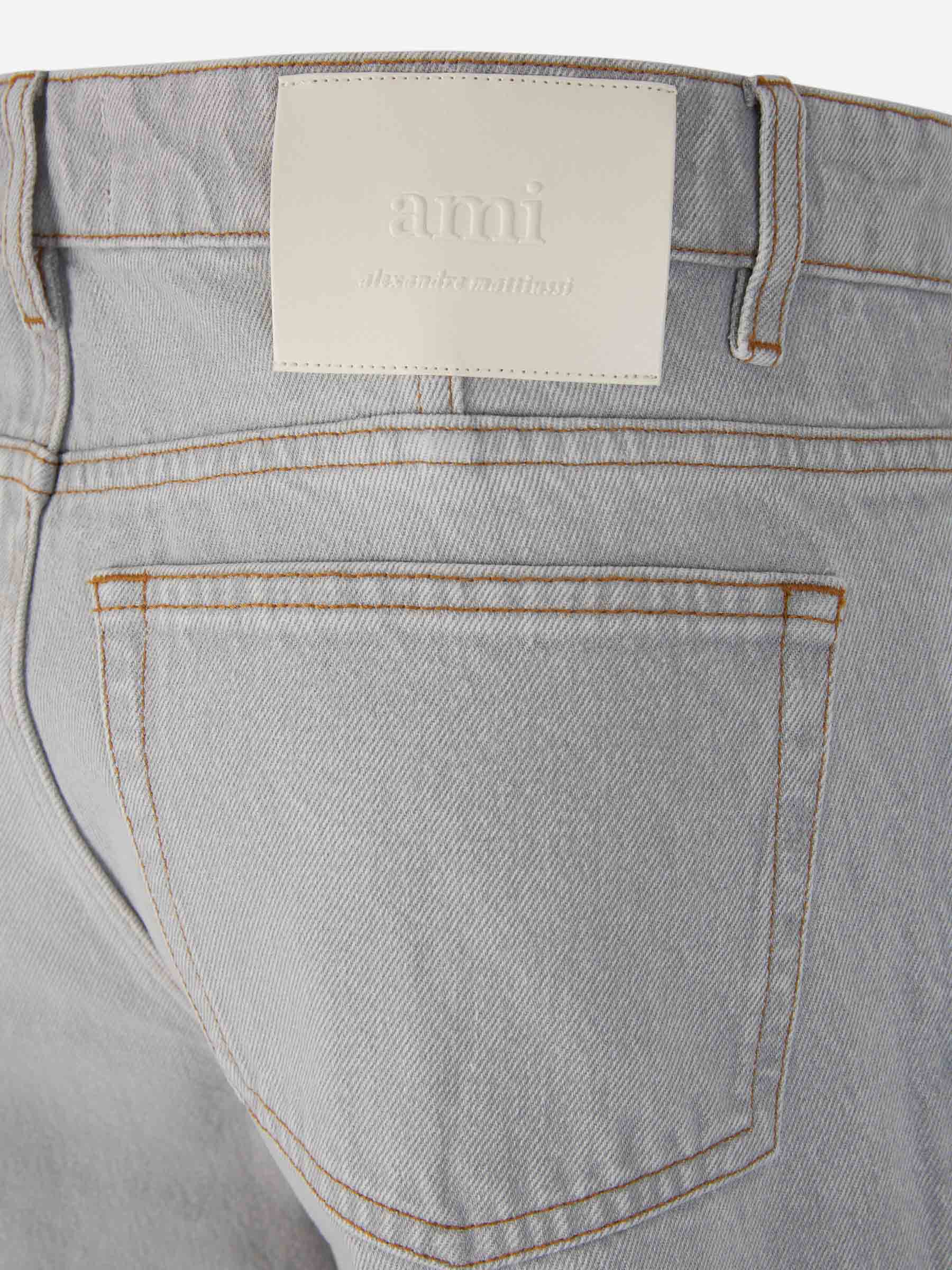 Outlet online Ami Paris Hombre Jeans Straight Fit Javel color Gris Claro sku 522-002589 01 - Foto 4