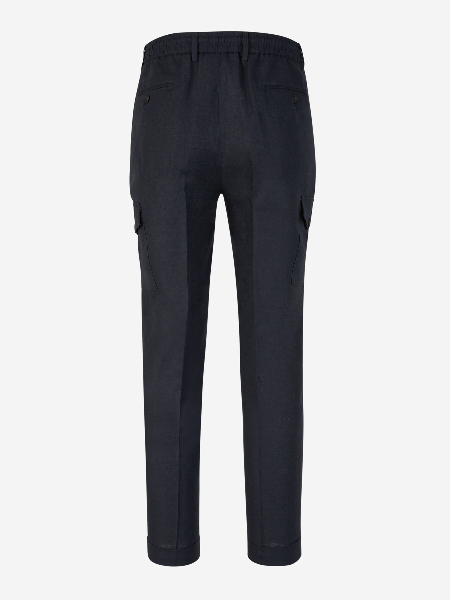 Outlet online Gran Sasso Hombre Pantalones Cargo Lino color Azul Marino sku 521-003047 02 - Foto 3