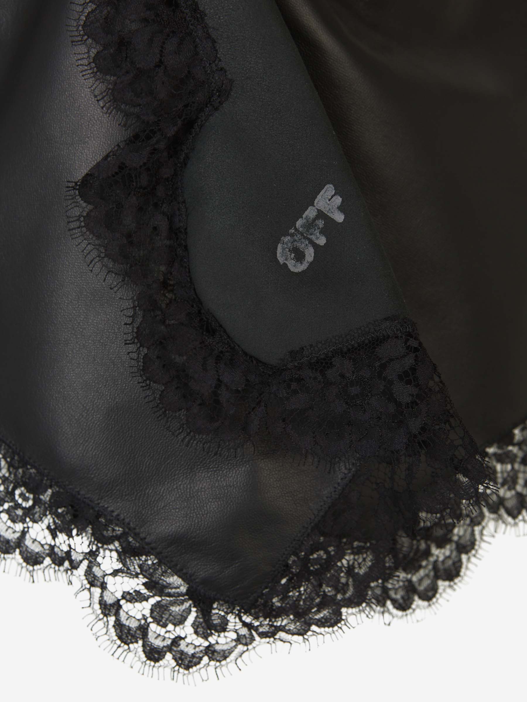 Outlet online Off-White Mujer Top Encaje Piel color Negro sku 703-002103 01 - Foto 4