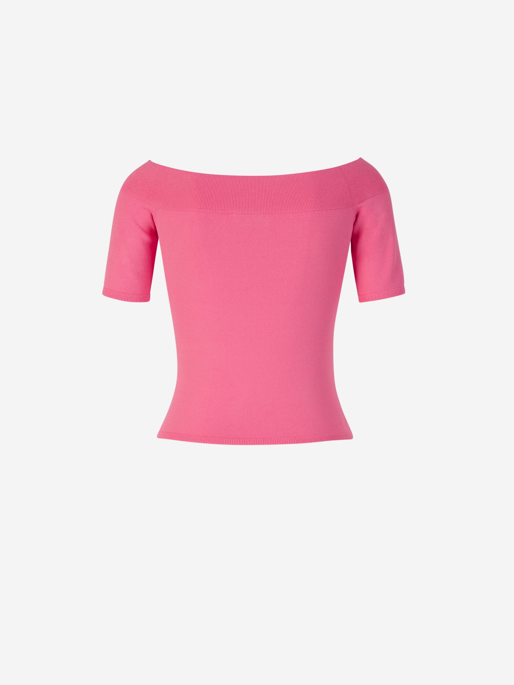 Outlet online McQueen Mujer Top Punto Canalé color Rosa sku 703-002124 01 - Foto 2