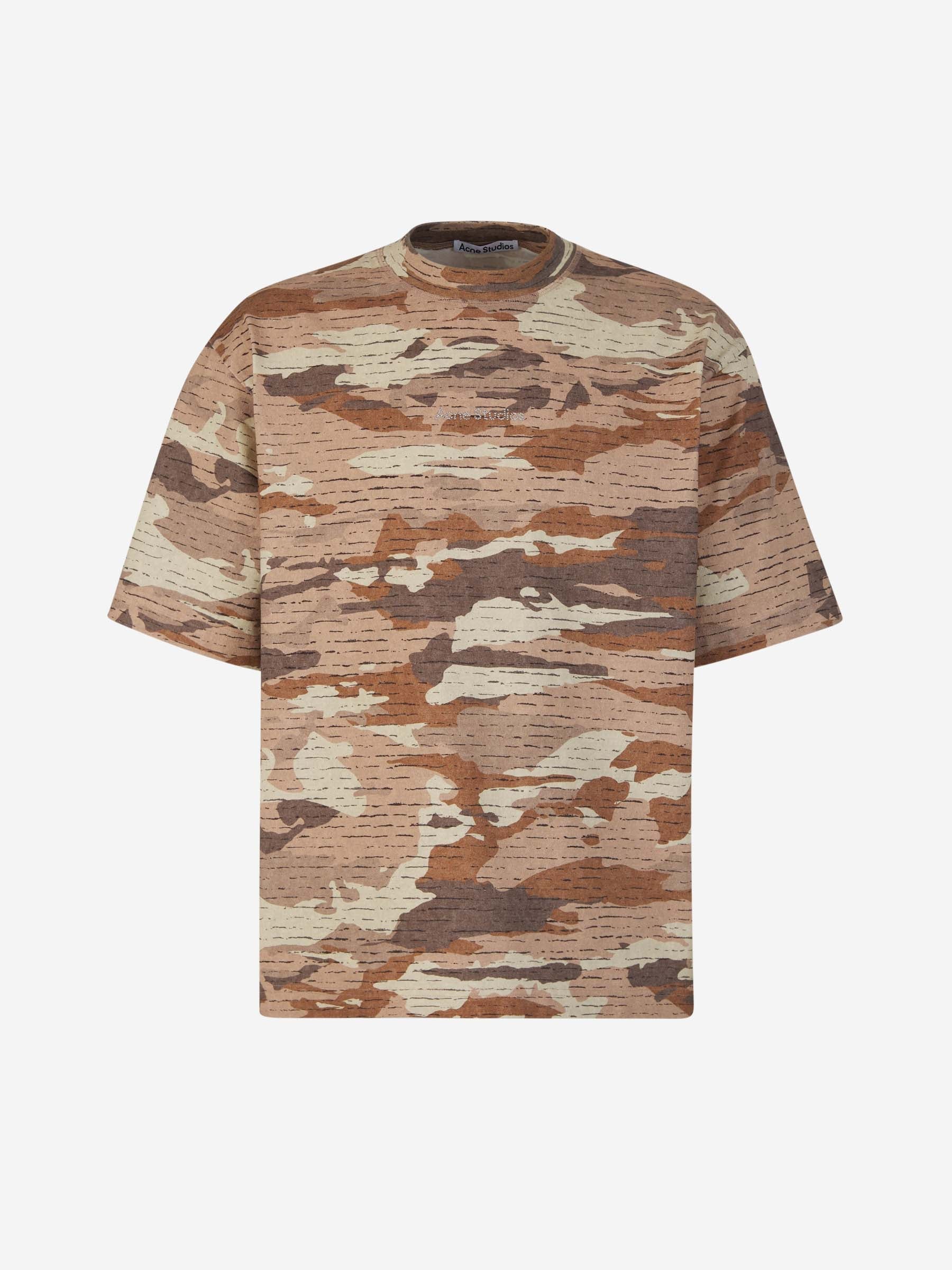 Outlet online Acne Studios Hombre Camiseta Algodón Camuflaje color Marrón sku 553-003525 01 - Foto 1
