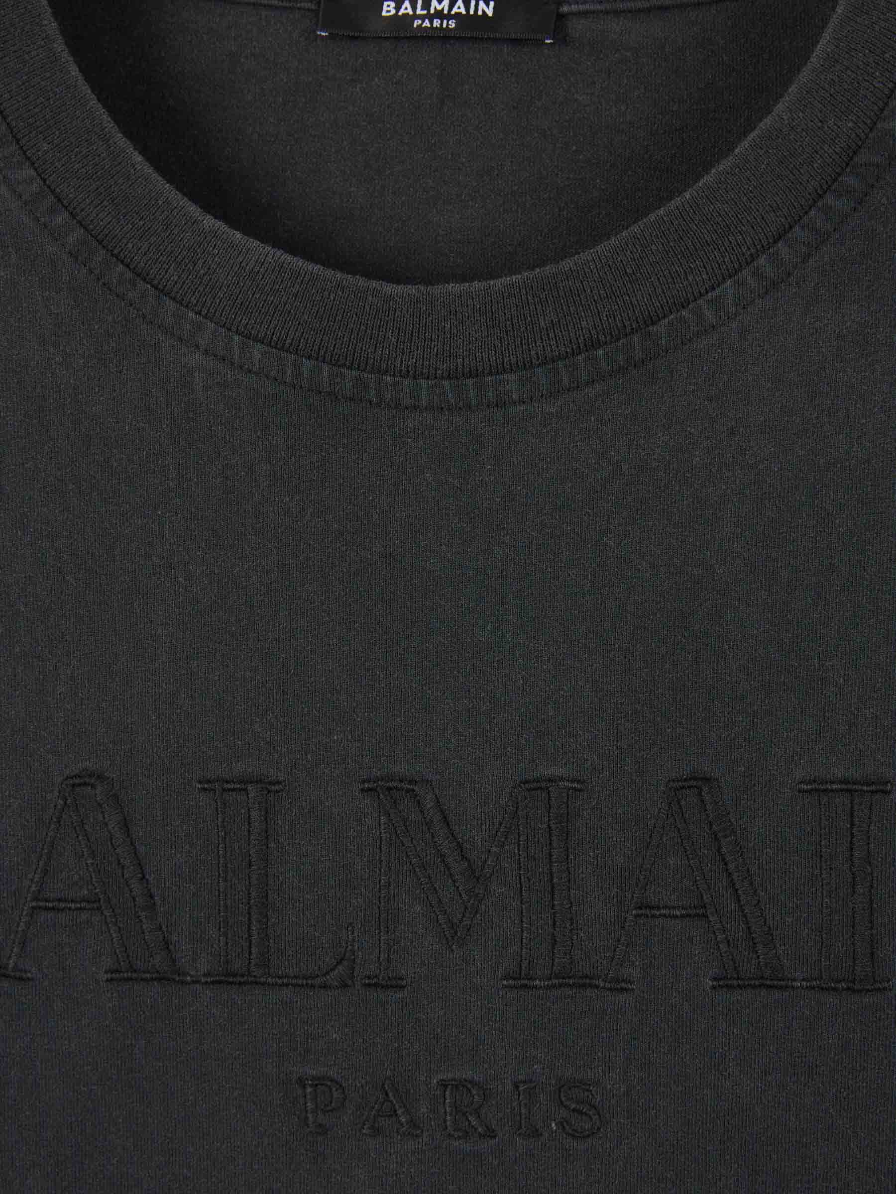Outlet online Balmain Hombre Camiseta Logo Algodón color Gris Antracita sku 553-003669 01 - Foto 3