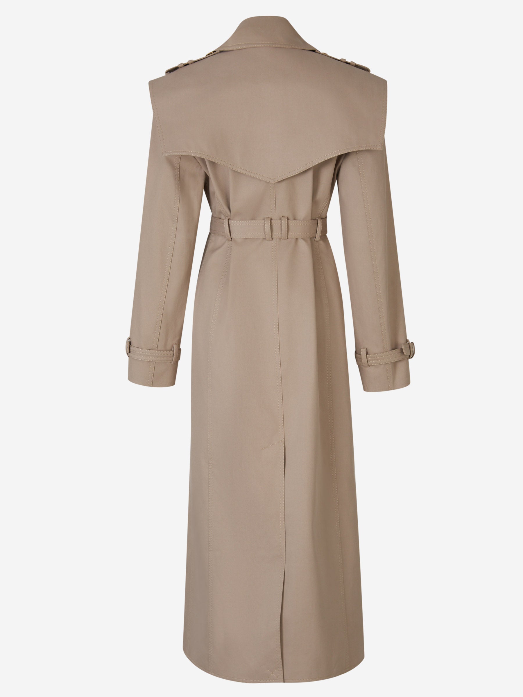 Outlet online Balmain Mujer Gabardina Maxi Algodón color Topo sku 773-000209 01 - Foto 2