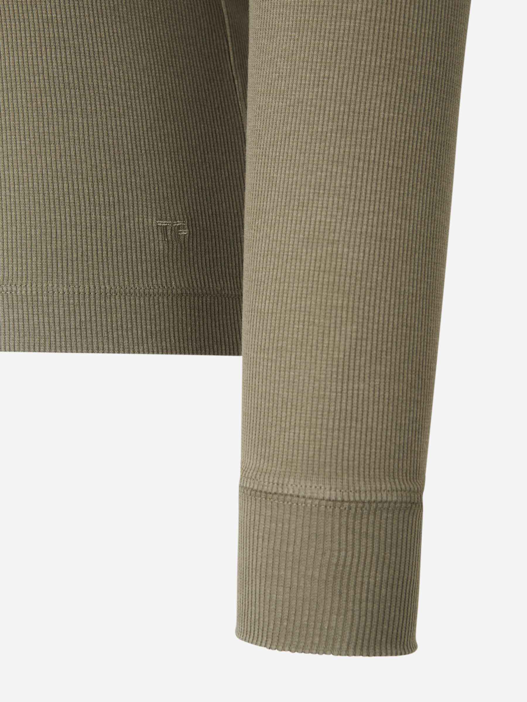 Tom Ford Camiseta Acanalada Lyocell color Verde Militar sku 553-003769 01 - Foto 8