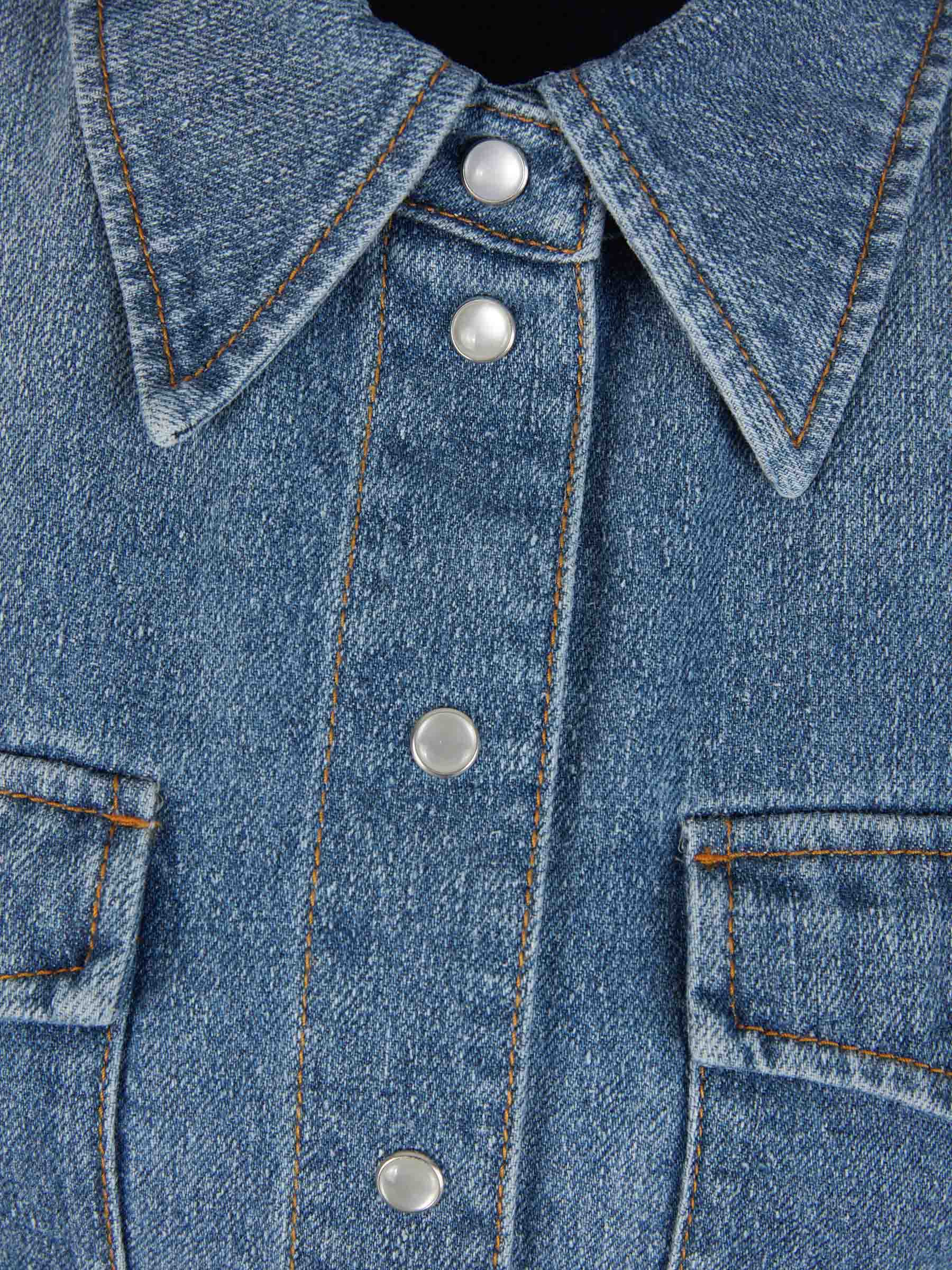 Outlet online Chloé Mujer Sobrecamisa Denim Botones color Azul Denim sku 701-002012 01 - Foto 3