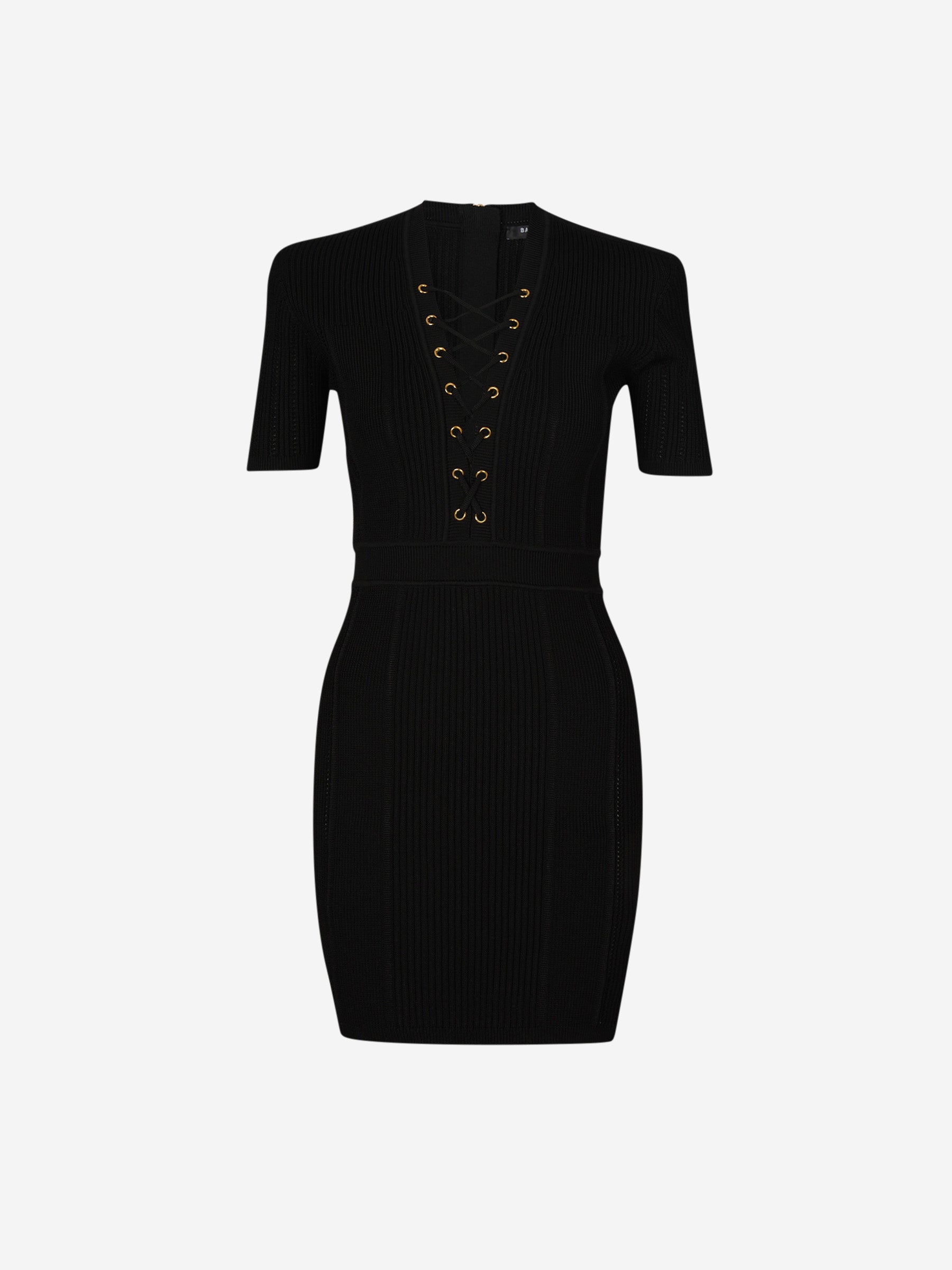 Outlet online Balmain Mujer Vestido Mini Punto color Negro sku 731-005953 02 - Foto 1