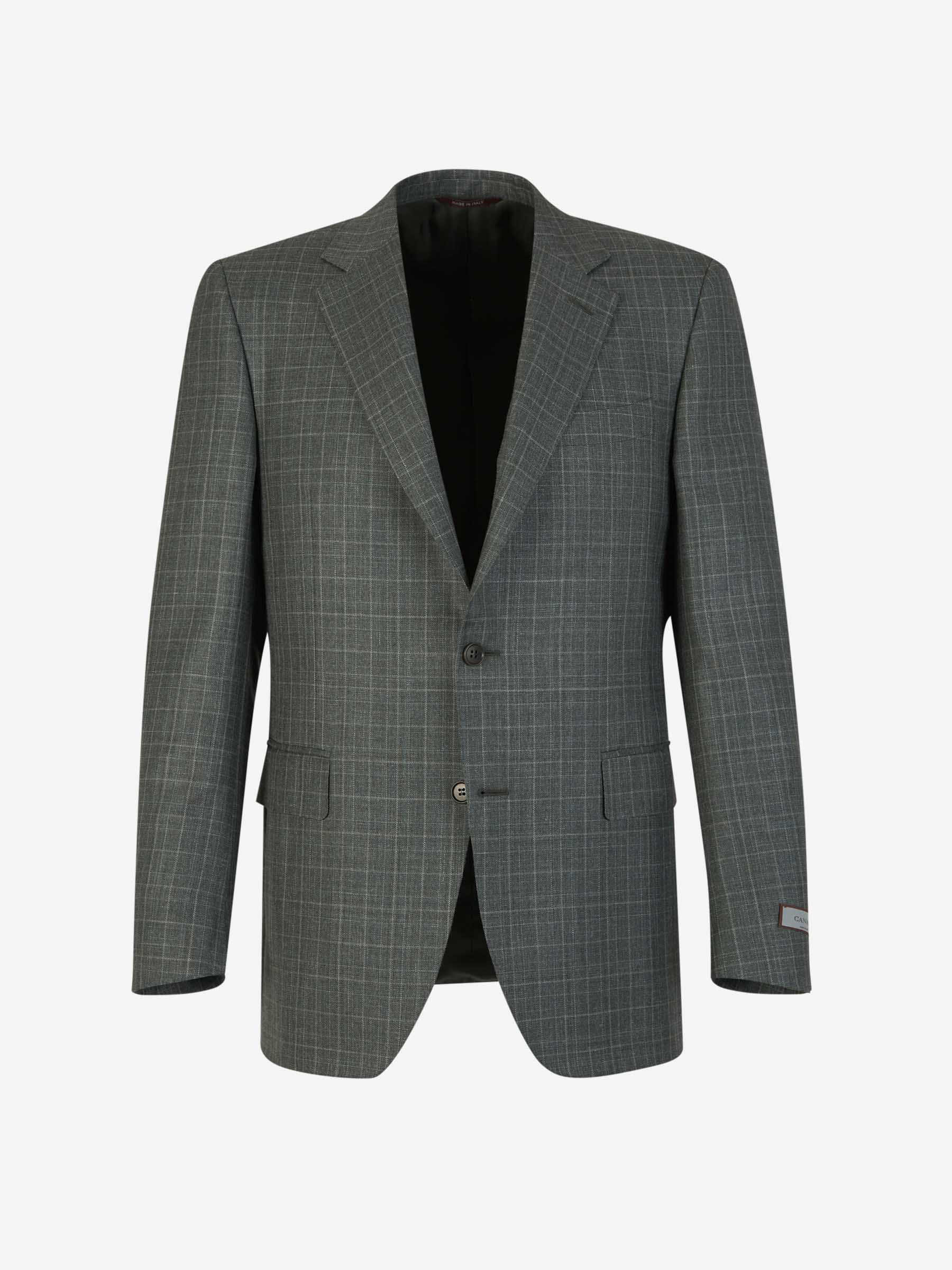 Outlet online Canali Hombre Americana Motivo Cuadros color Verde Oscuro sku 302-003461 01 - Foto 1