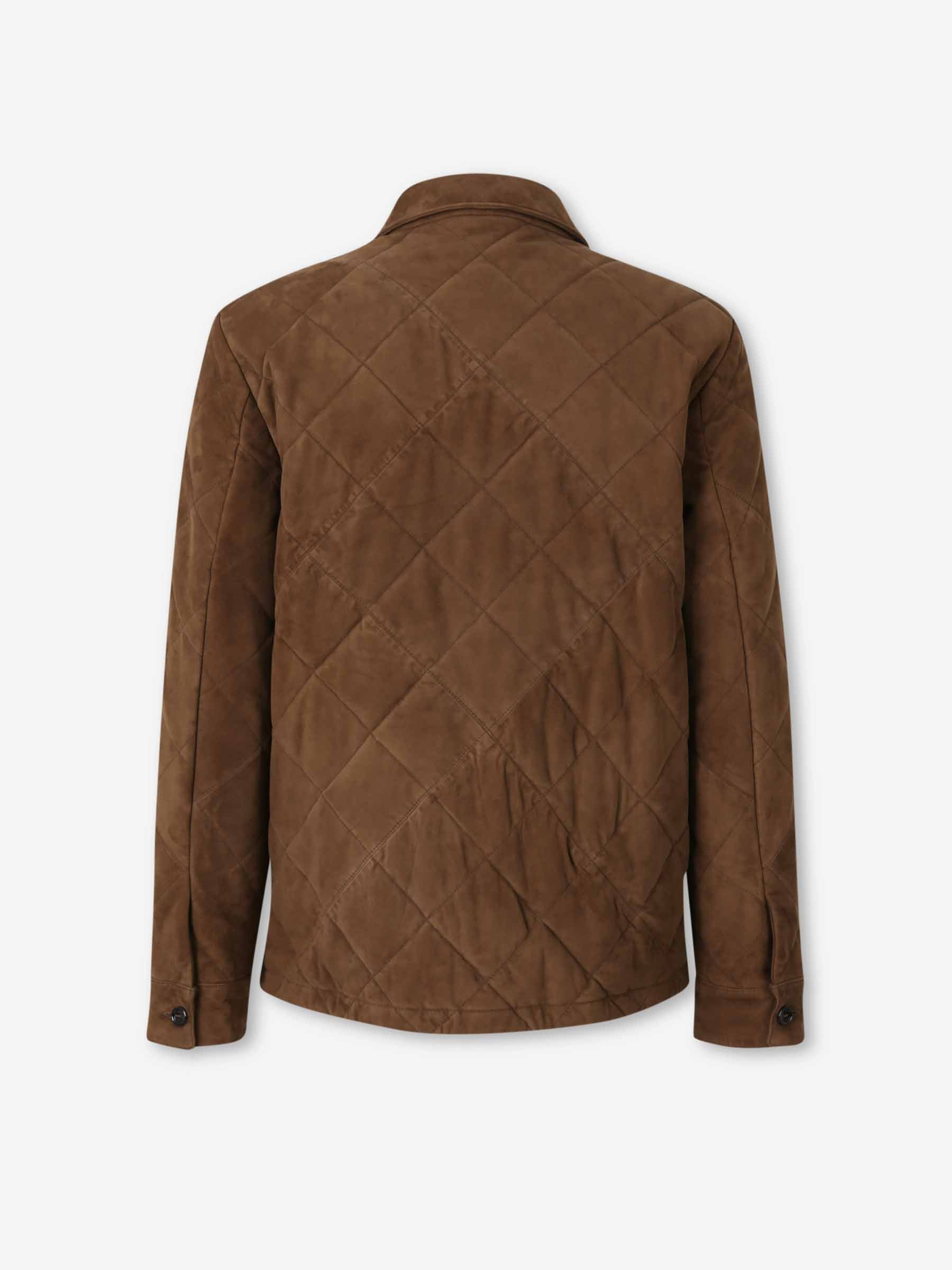 Outlet online Santa Eulalia Hombre Chaqueta Ante Acolchada color Marrón sku 501-000262 01 - Foto 2
