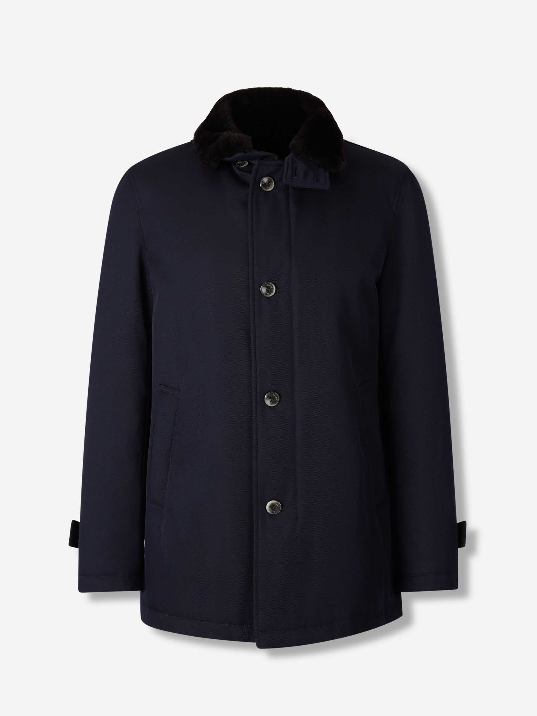 Outlet online Herno Hombre Abrigo Largo Lana color Azul Marino sku 502-001631 01 - Foto 2