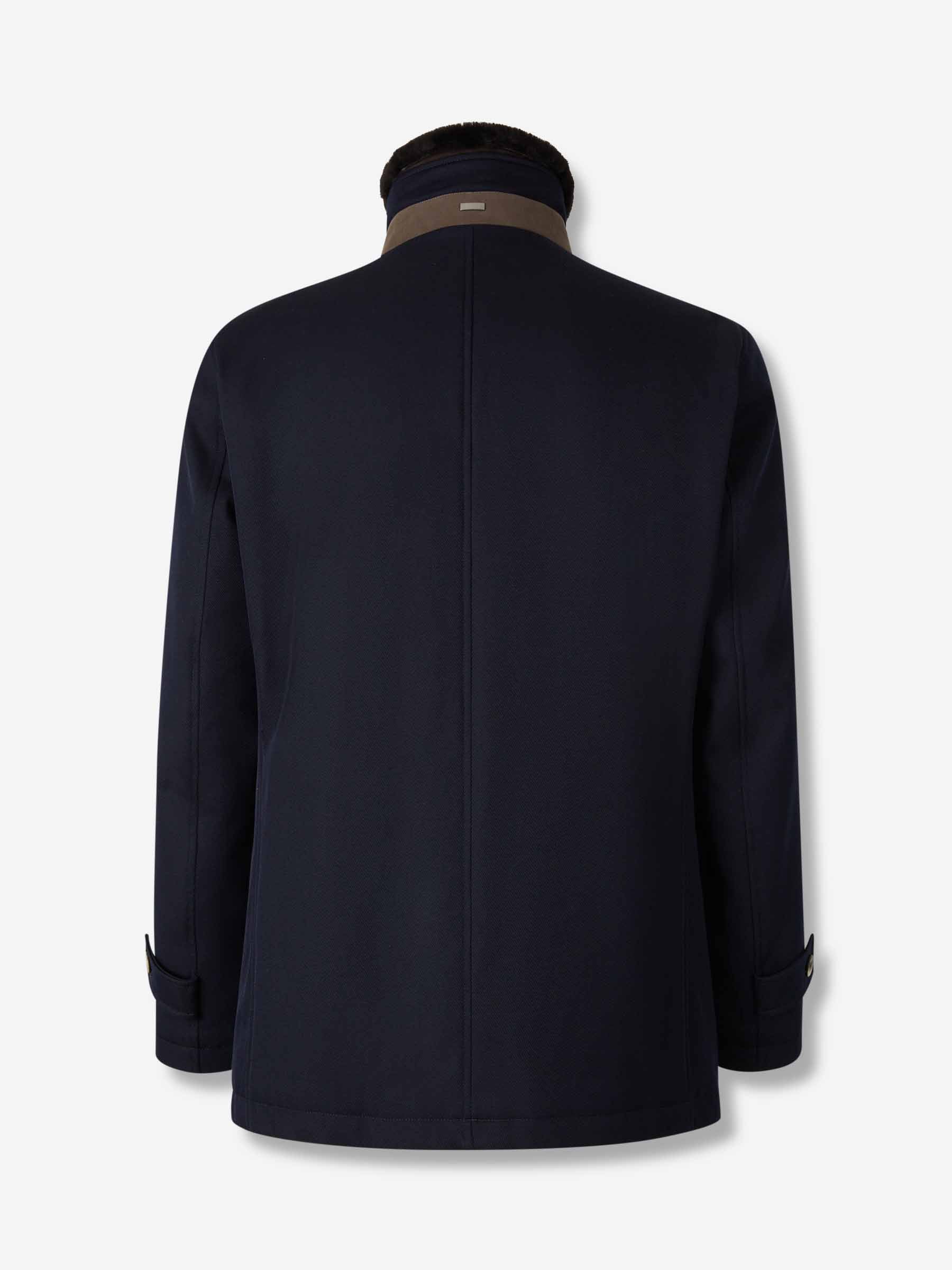 Outlet online Herno Hombre Abrigo Largo Lana color Azul Marino sku 502-001631 01 - Foto 3