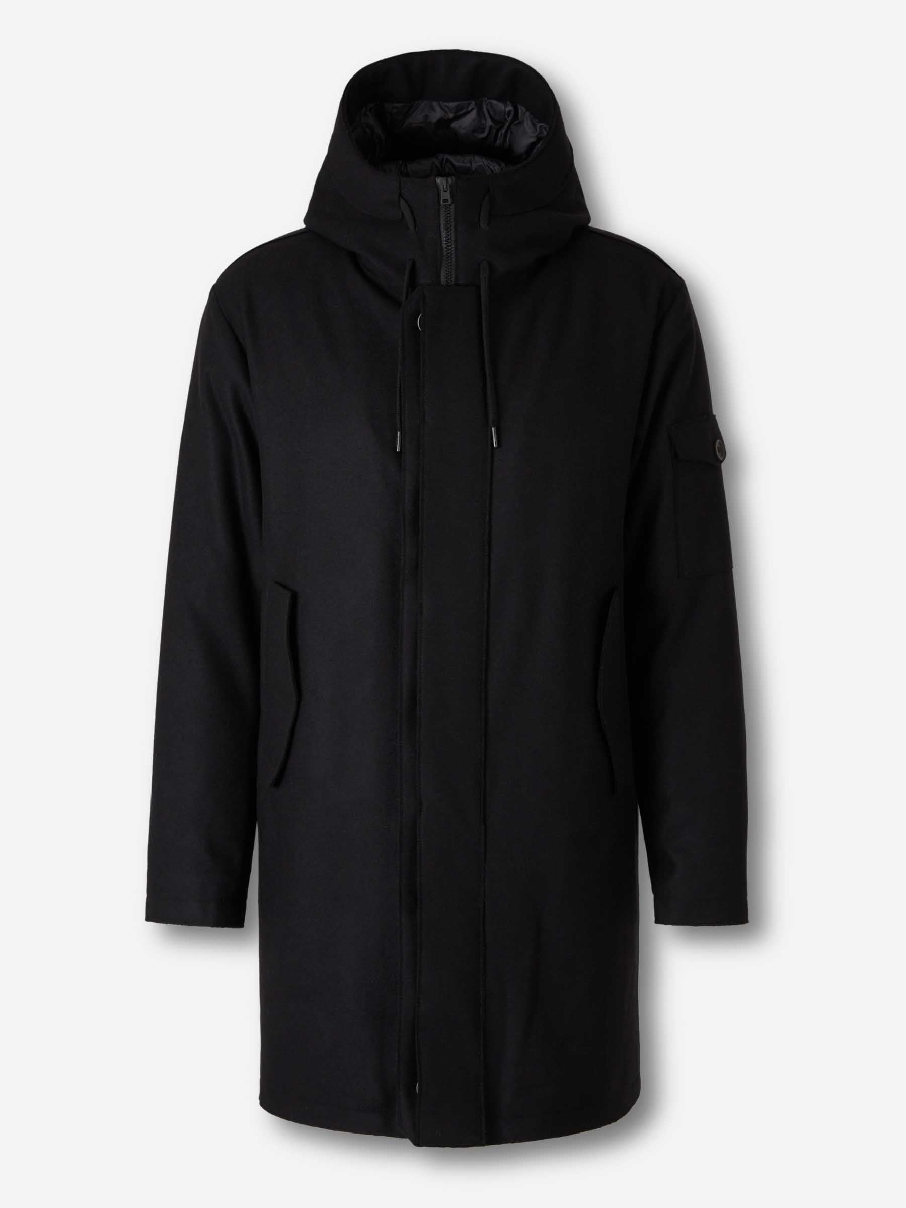 Outlet online Herno Hombre Abrigo Largo Lana color Negro sku 502-001637 01 - Foto 1