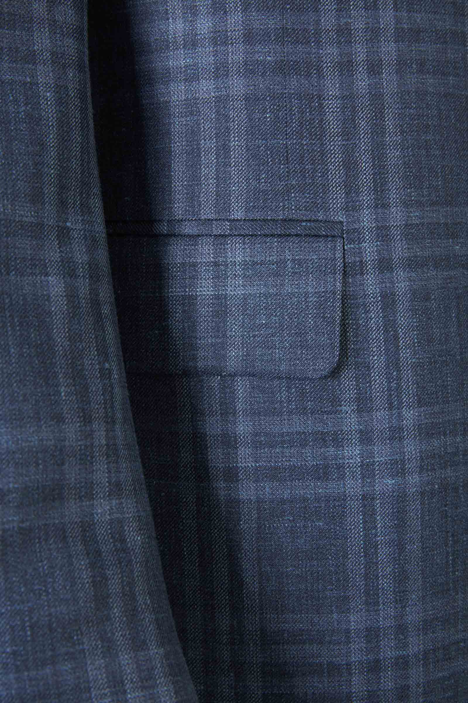 Outlet online Canali Hombre Americana Motivo Cuadros color Azul Marino sku 302-003460 01 - Foto 5