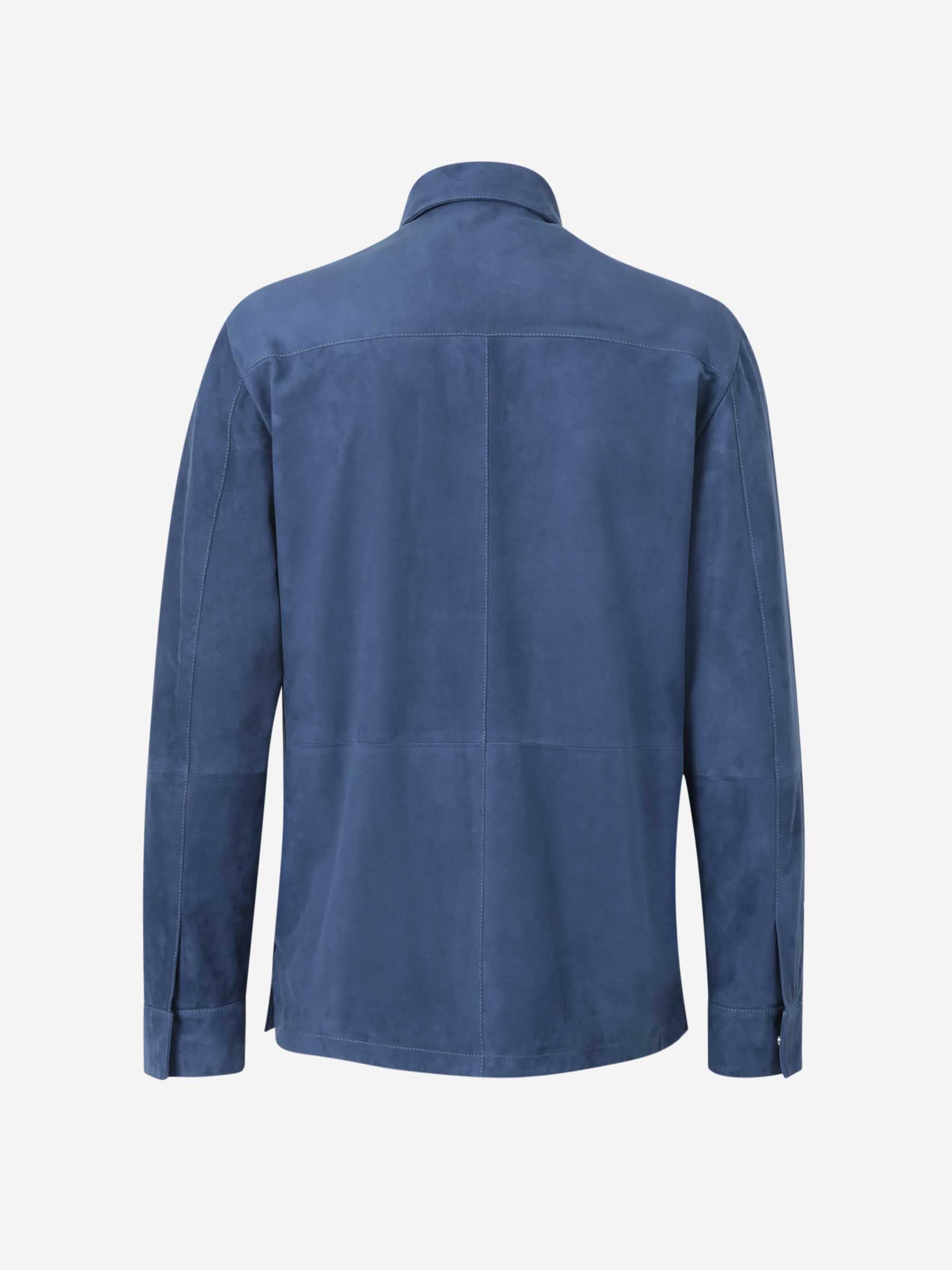 Outlet online Santa Eulalia Hombre Chaqueta Piel Ante color Azul Cobalto sku 511-000628 01 - Foto 2