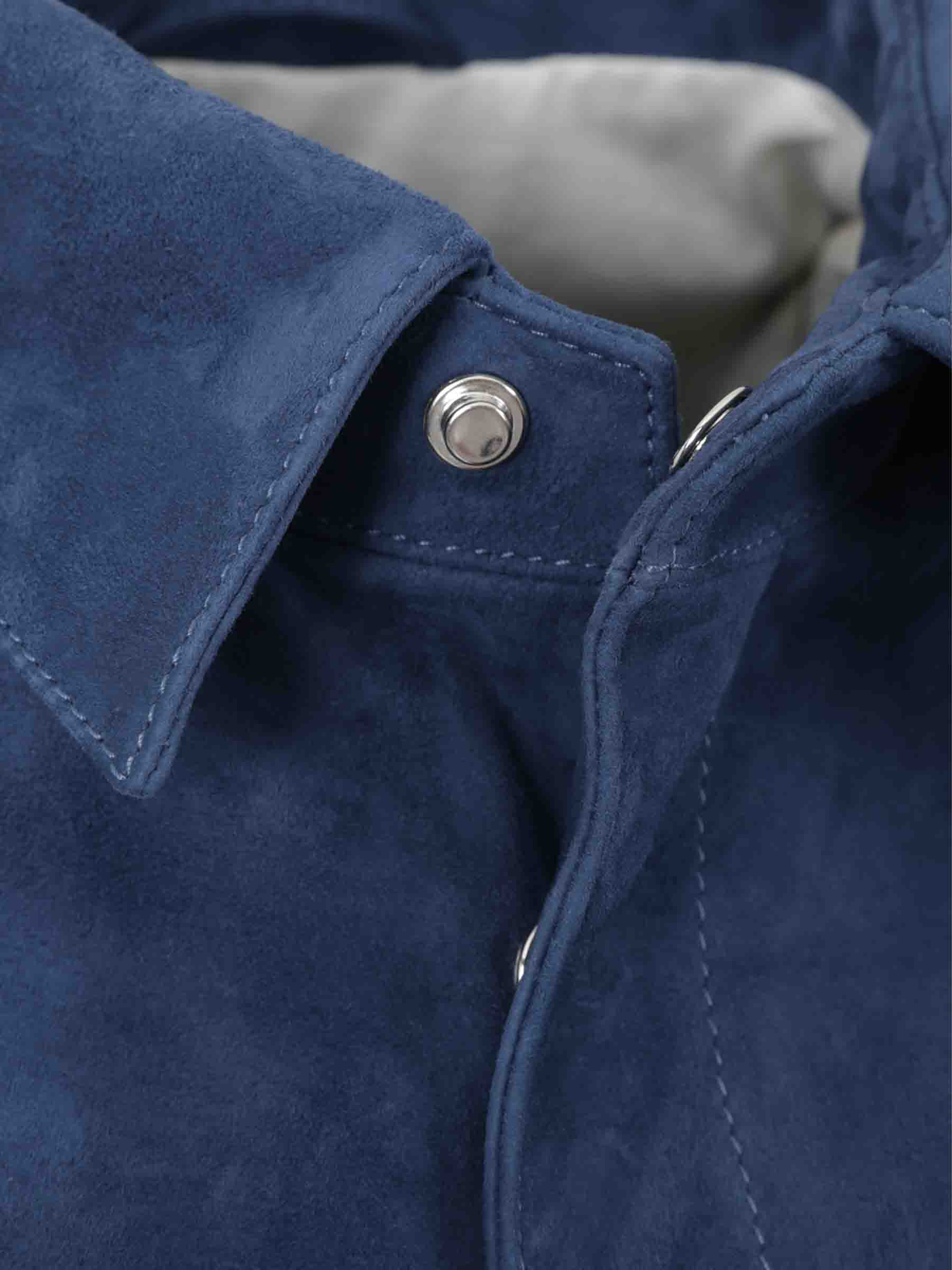 Outlet online Santa Eulalia Hombre Chaqueta Piel Ante color Azul Cobalto sku 511-000628 01 - Foto 3