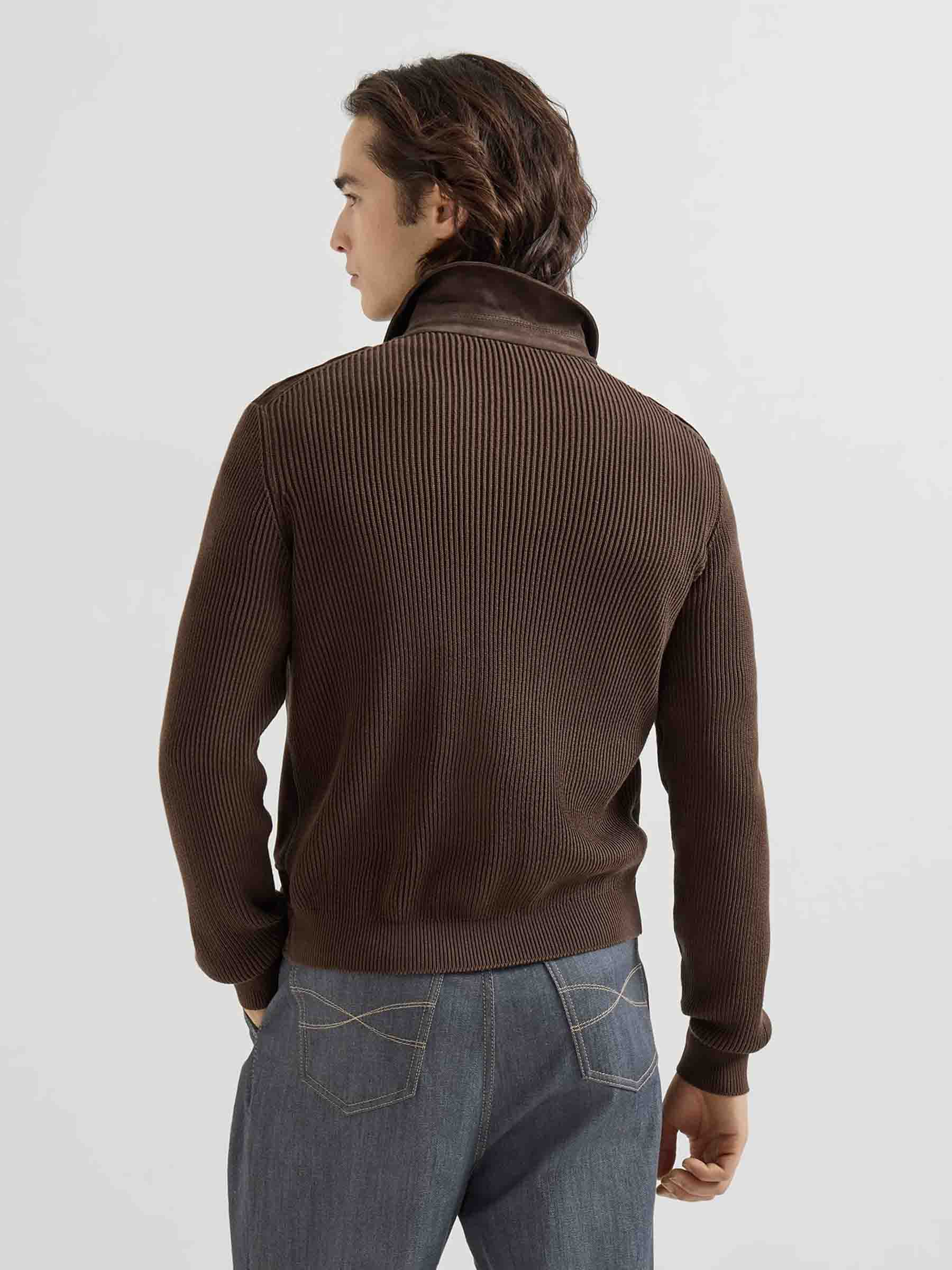 Outlet online Brunello Cucinelli Hombre Chaqueta Piel Ante color Marrón Oscuro sku 511-000643 01 - Foto 3