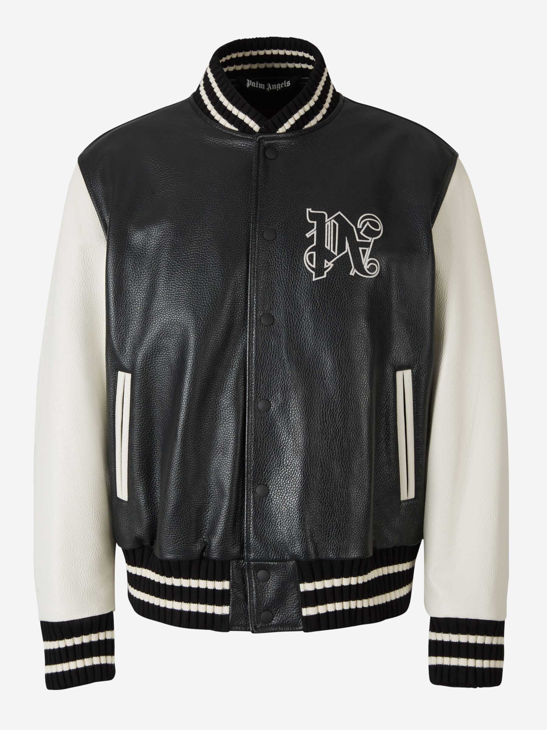 Outlet online Palm Angels Hombre Cazadora Bomber Piel color Negro sku 512-002033 01 - Foto 1