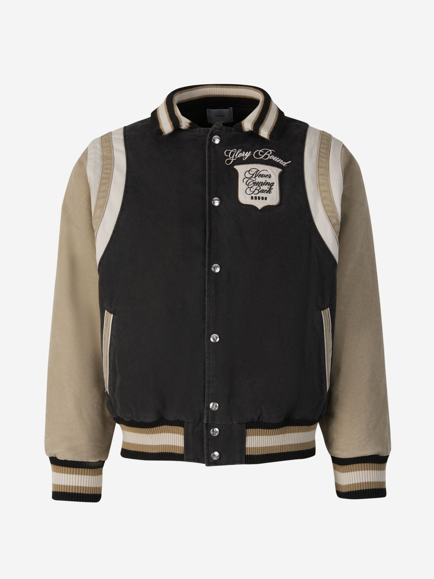 Outlet online Rhude Hombre Chaqueta Washed Canvas Varsity color Negro sku 512-002071 00 - Foto 1