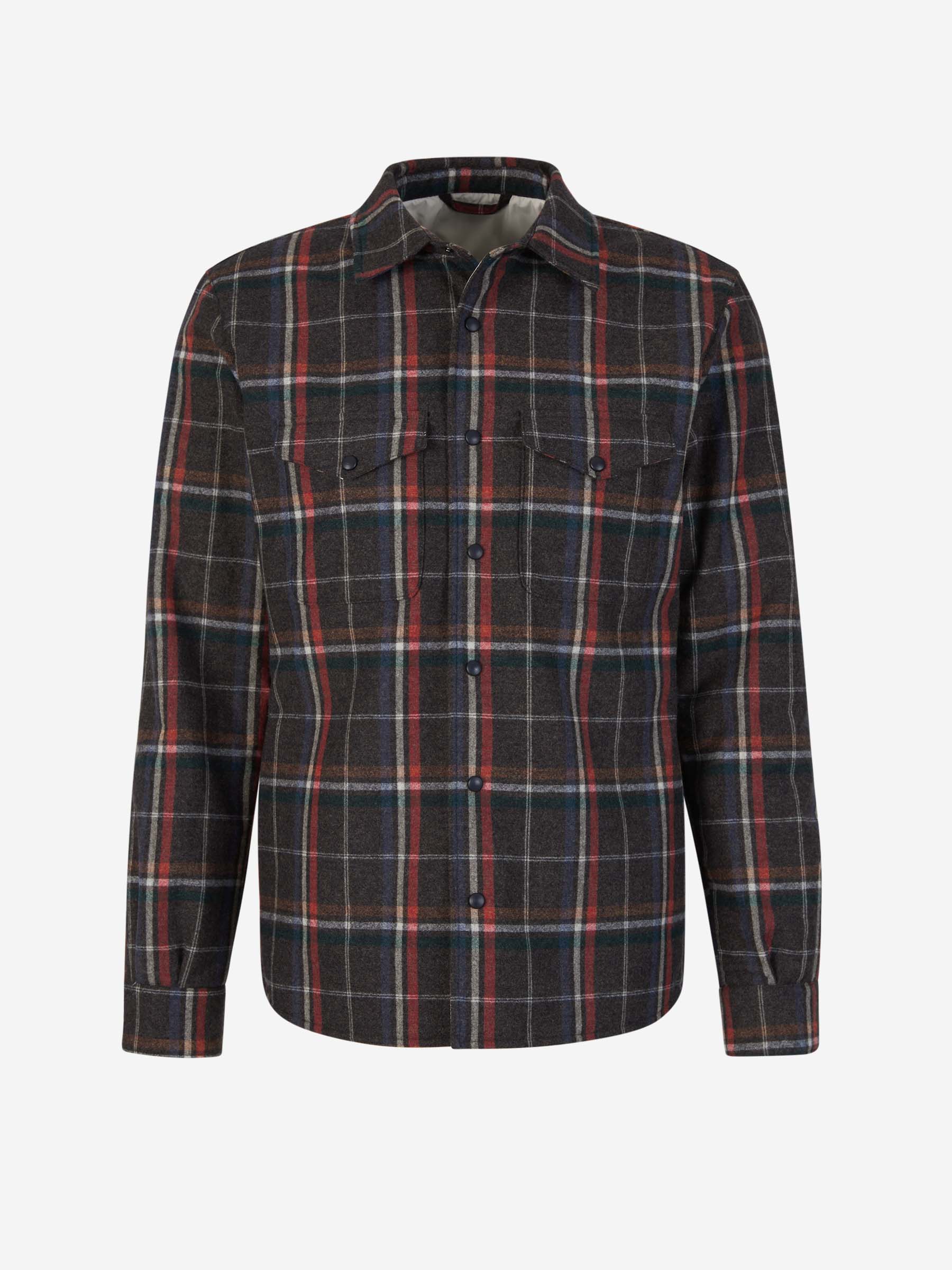 Outlet online Santa Eulalia Hombre Sobrecamisa Lana Cuadros color Gris Oscuro sku 512-002110 01 - Foto 1