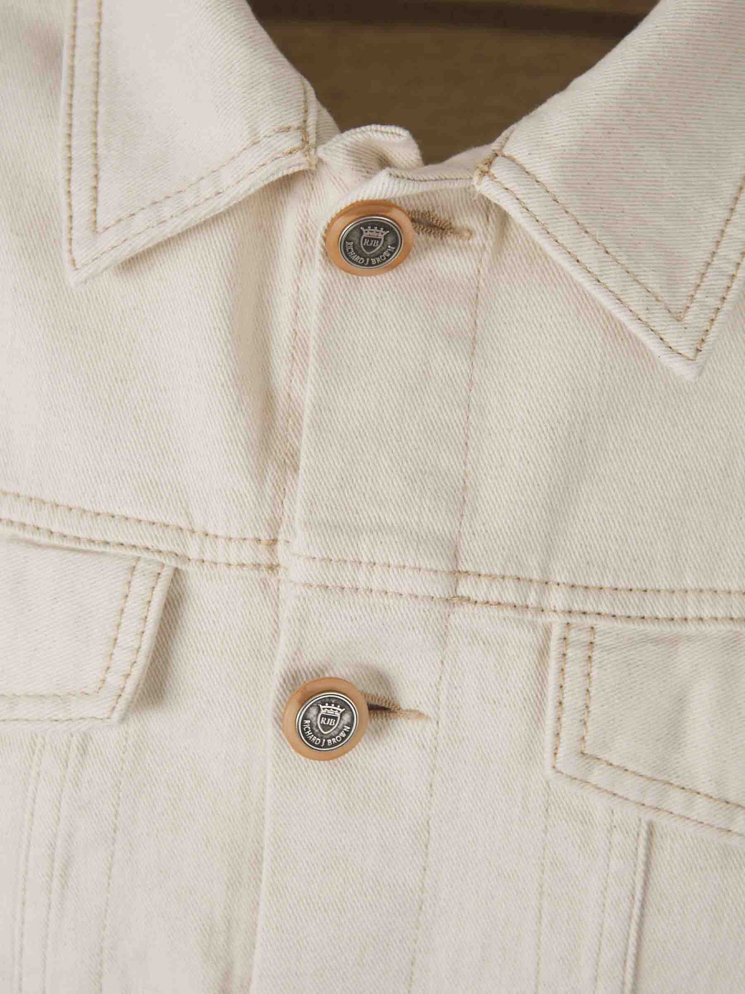 Richard J. Brown Hombre Barcelona Cazadora Denim Algodón color Marfil sku 512-002433 01 - Foto 3