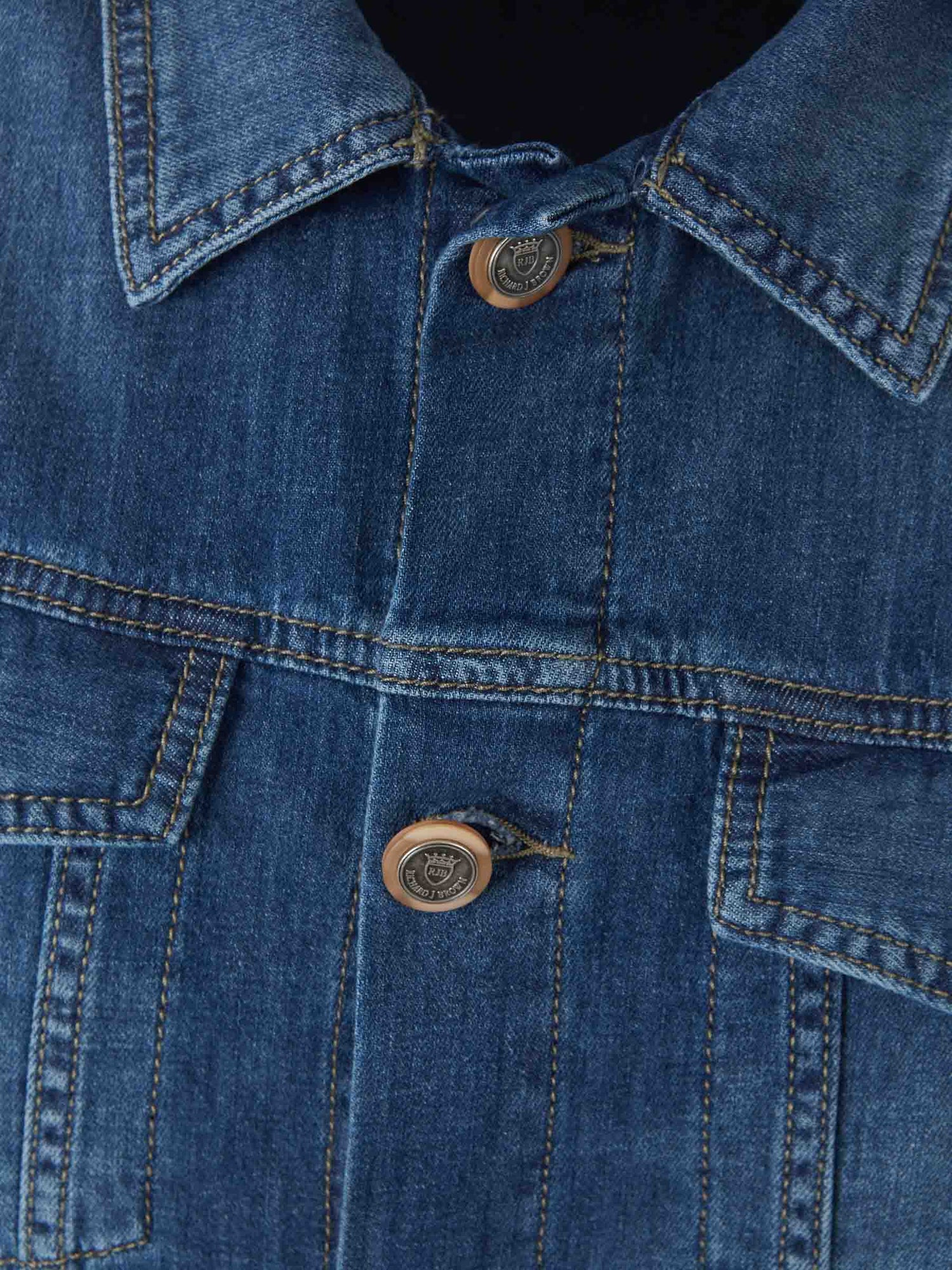 Richard J. Brown Hombre Barcelona Cazadora Denim Algodón color Azul Denim Oscuro sku 512-002434 01 - Foto 3