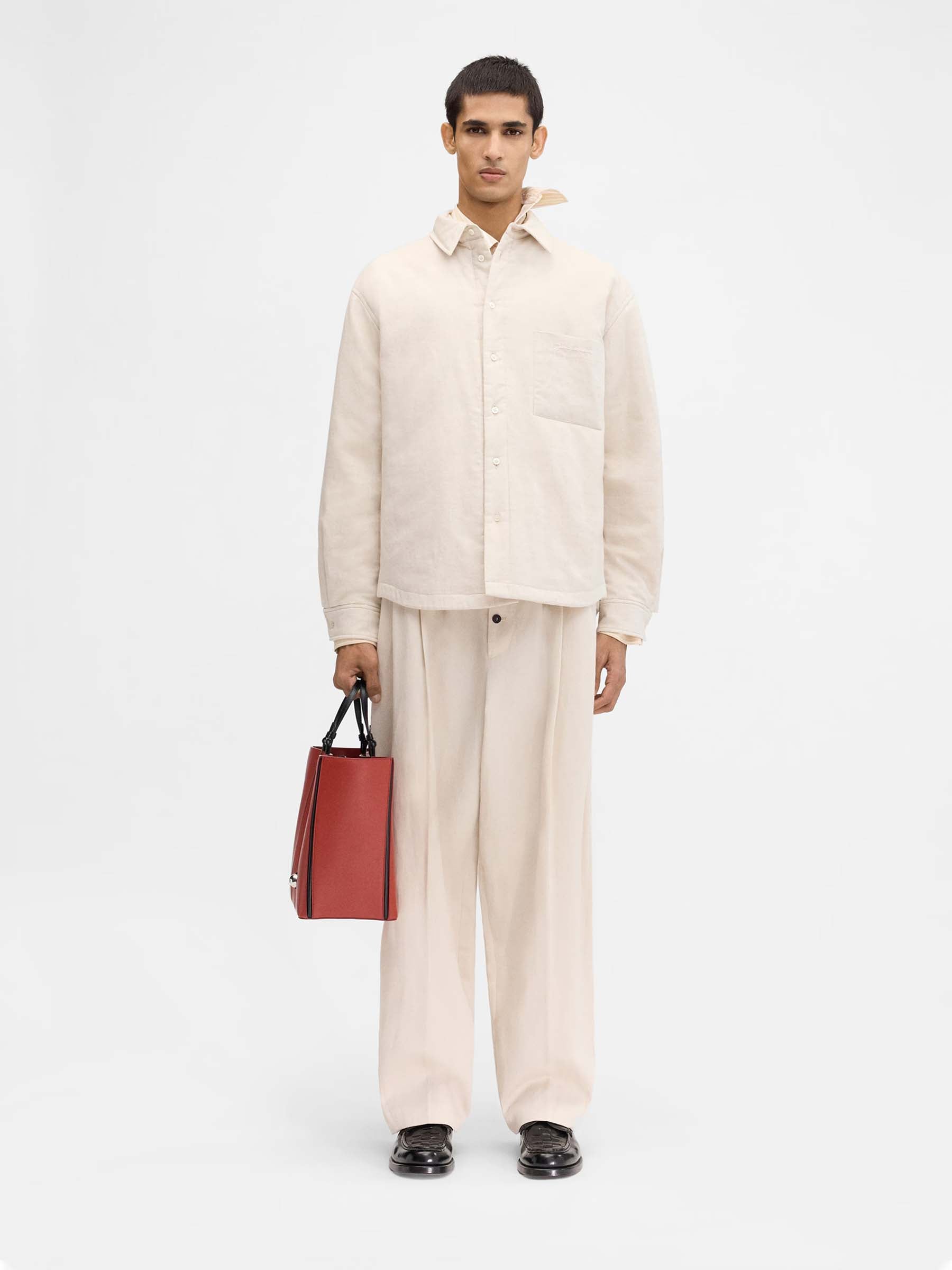 Outlet online Jacquemus Hombre Sobrecamisa Boulanger Algodón color Beige sku 512-002453 01 - Foto 2