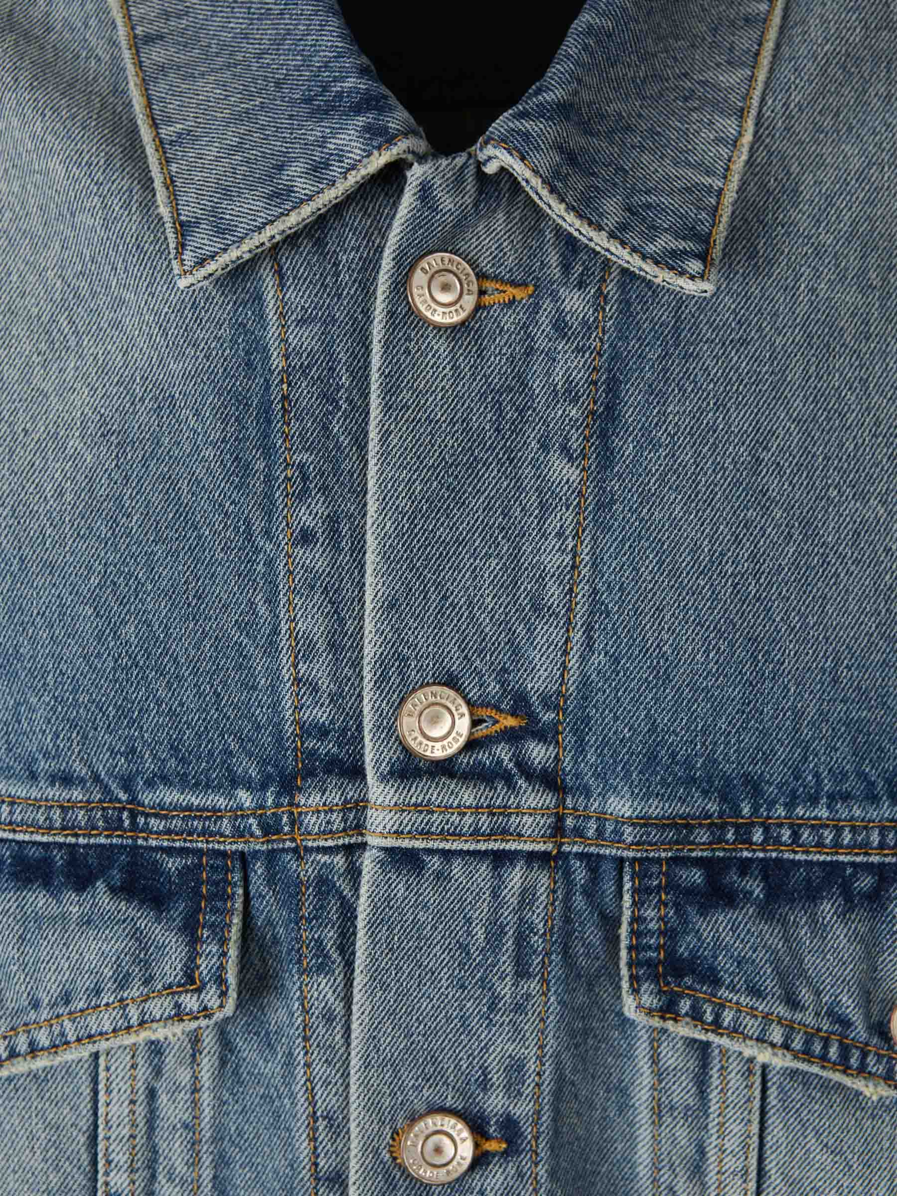 Outlet online Balenciaga Hombre Cazadora Denim Algodón color Azul sku 512-002542 01 - Foto 3