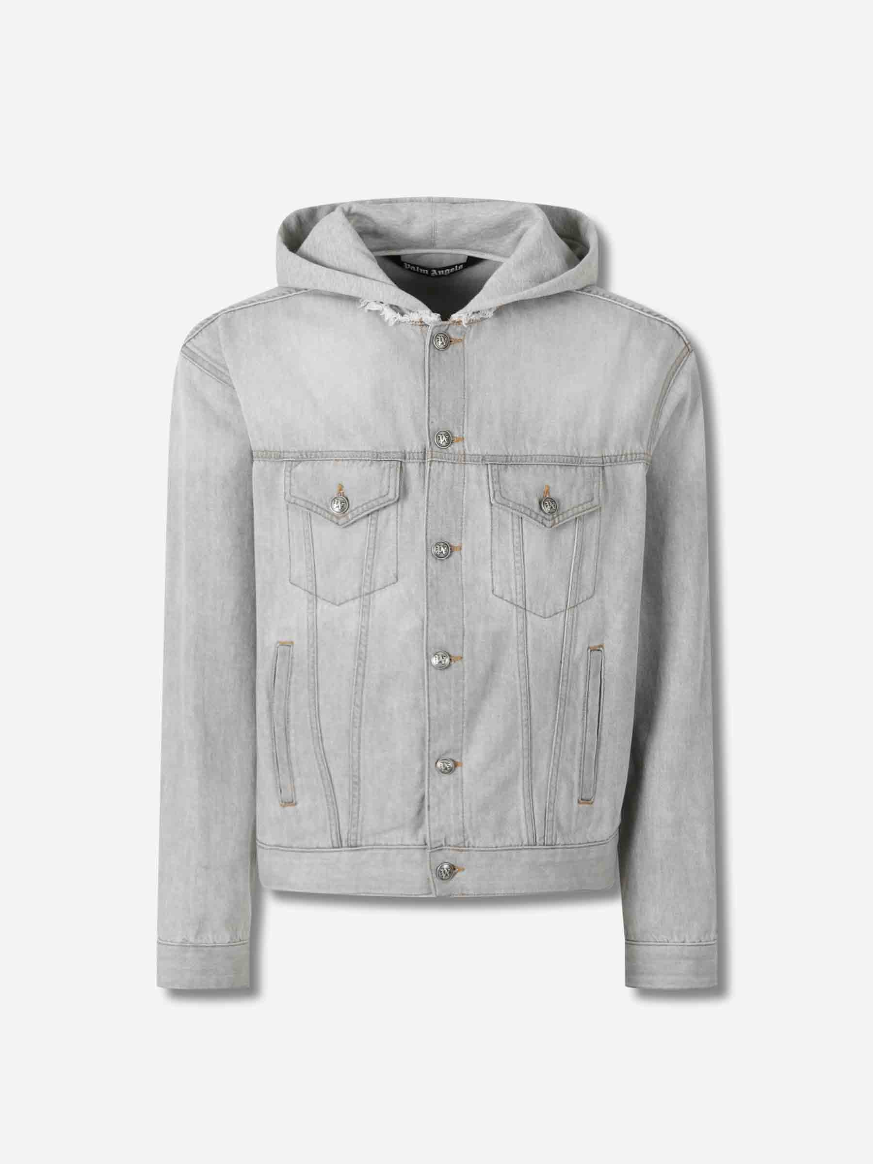 Outlet online Palm Angels Hombre Chaqueta Denim Capucha color Gris sku 512-002632 01 - Foto 1