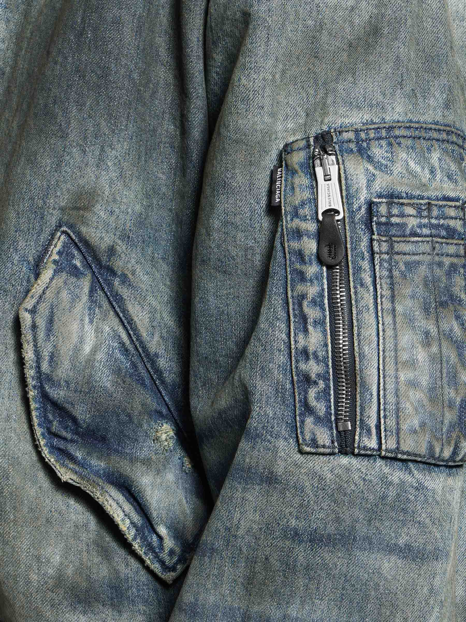 Outlet online Balenciaga Hombre Chaqueta Bomber Denim color Azul Denim sku 512-002829 01 - Foto 4