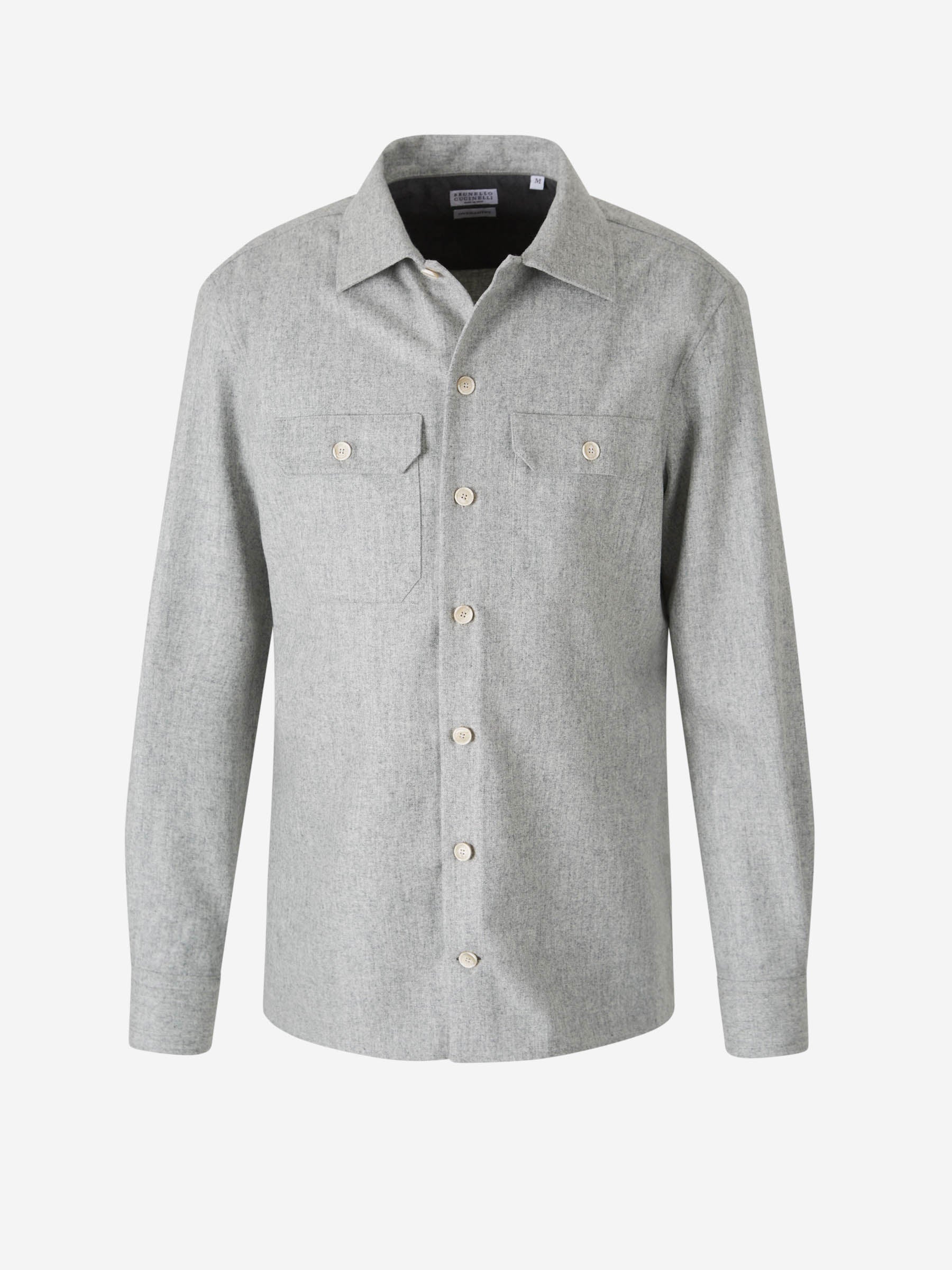Outlet online Brunello Cucinelli Hombre Sobrecamisa Lisa Botones color Gris Claro sku 513-000011 01 - Foto 1