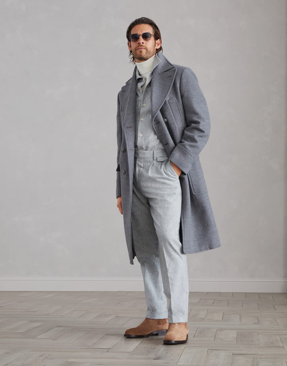 Outlet online Brunello Cucinelli Hombre Sobrecamisa Lisa Botones color Gris Claro sku 513-000011 01 - Foto 8