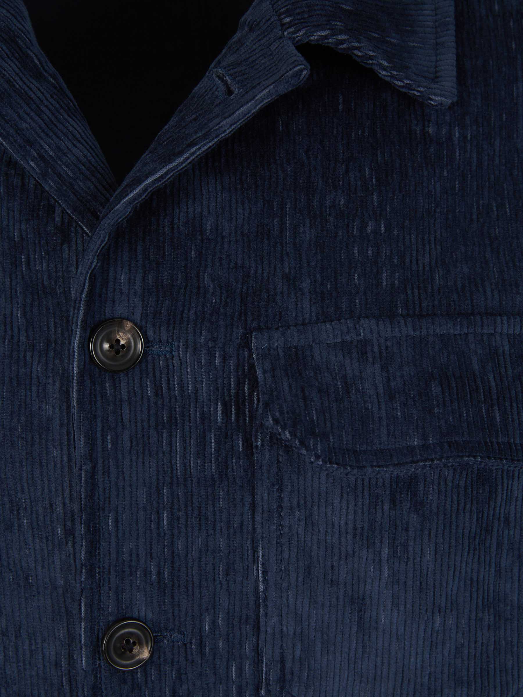 Outlet online Lardini Sobrecamisa Pana Botones color Azul Noche sku 513-000015 01 - Foto 3