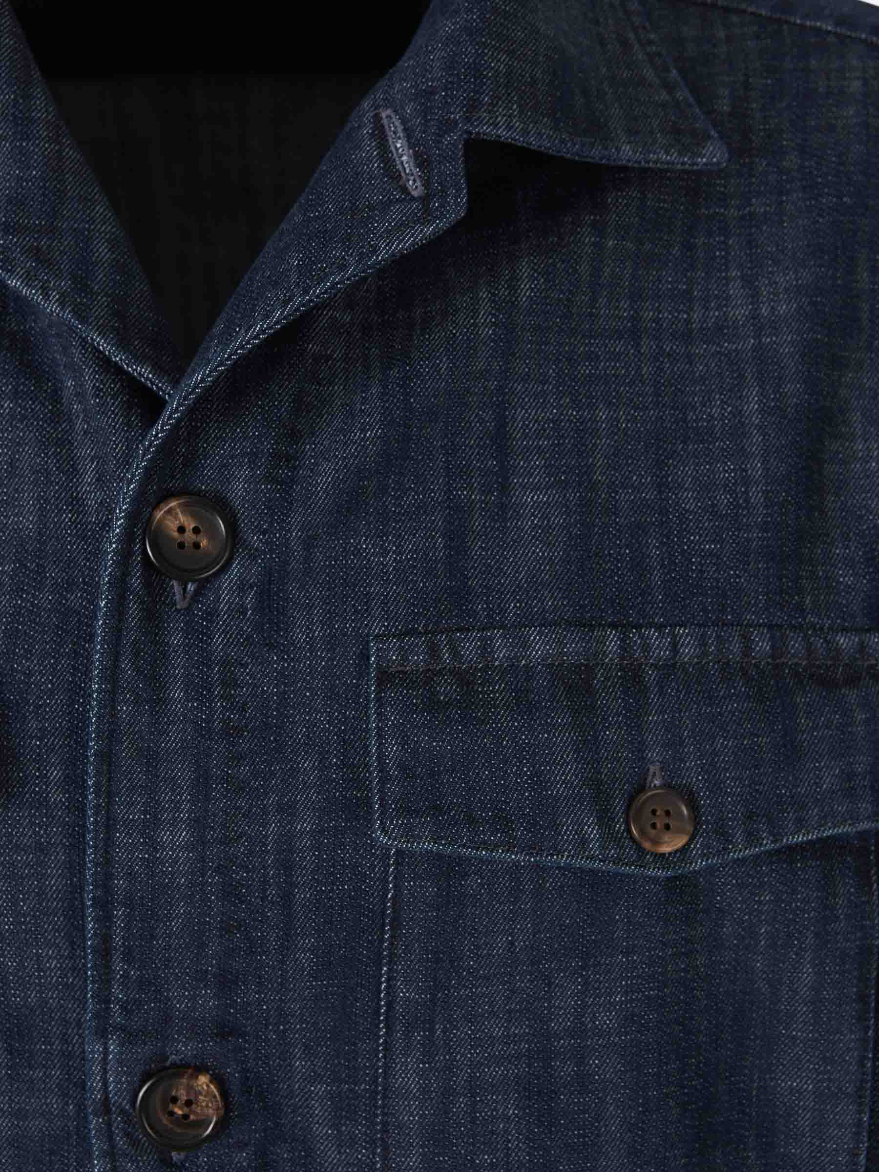 Outlet online Vincenzo di Ruggiero Sobrecamisa Bolsillos Denim color Ebano sku 513-000019 01 - Foto 3