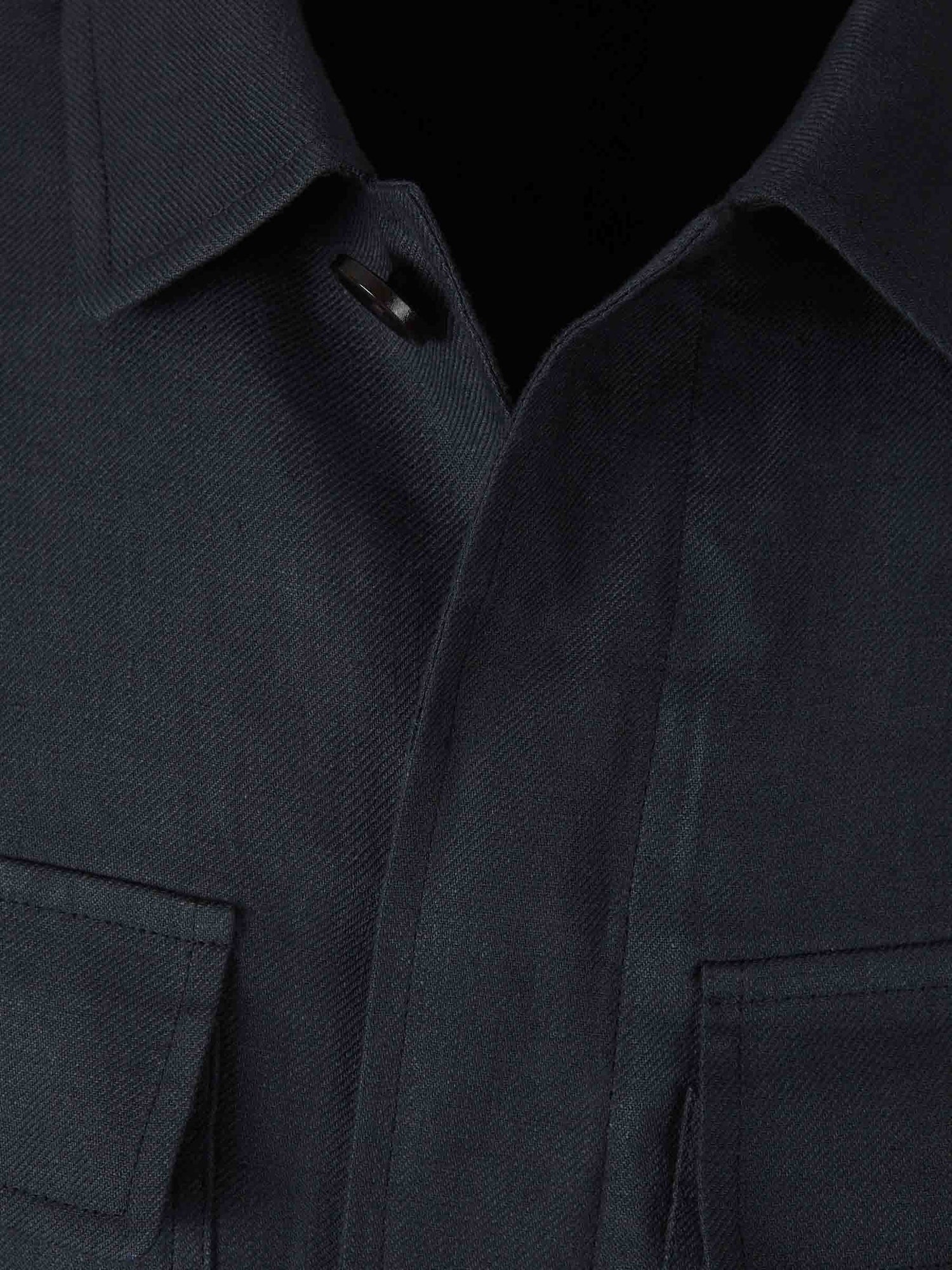 Lardini Hombre Barcelona Sobrecamisa Bolsillos Lino color Azul Marino sku 513-000022 02 - Foto 3